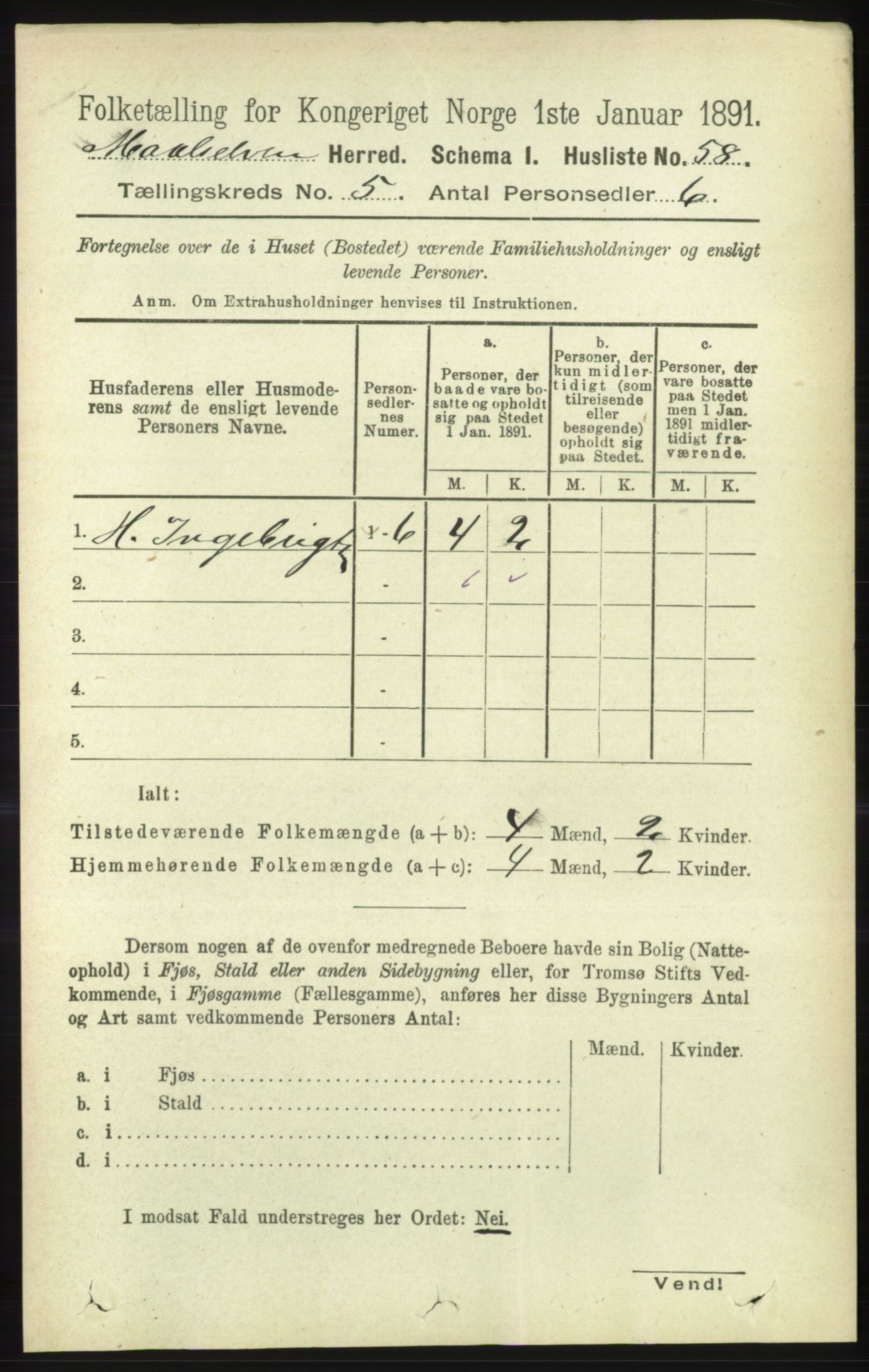 RA, 1891 census for 1924 Målselv, 1891, p. 1607