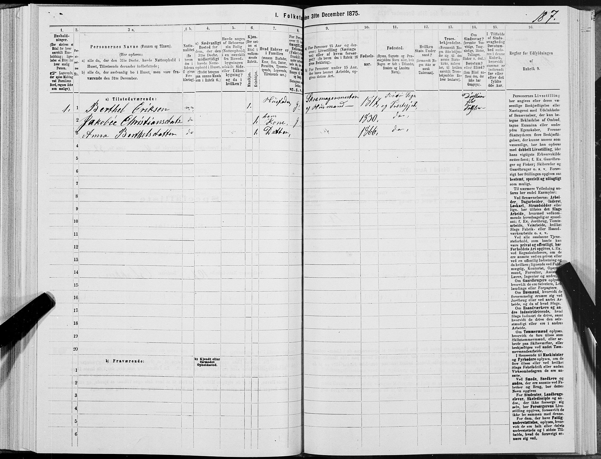 SAT, 1875 census for 1836P Rødøy, 1875, p. 2187