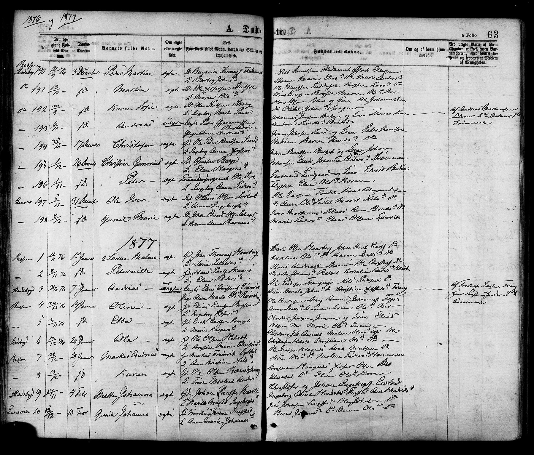 Ministerialprotokoller, klokkerbøker og fødselsregistre - Sør-Trøndelag, SAT/A-1456/646/L0613: Parish register (official) no. 646A11, 1870-1884, p. 63