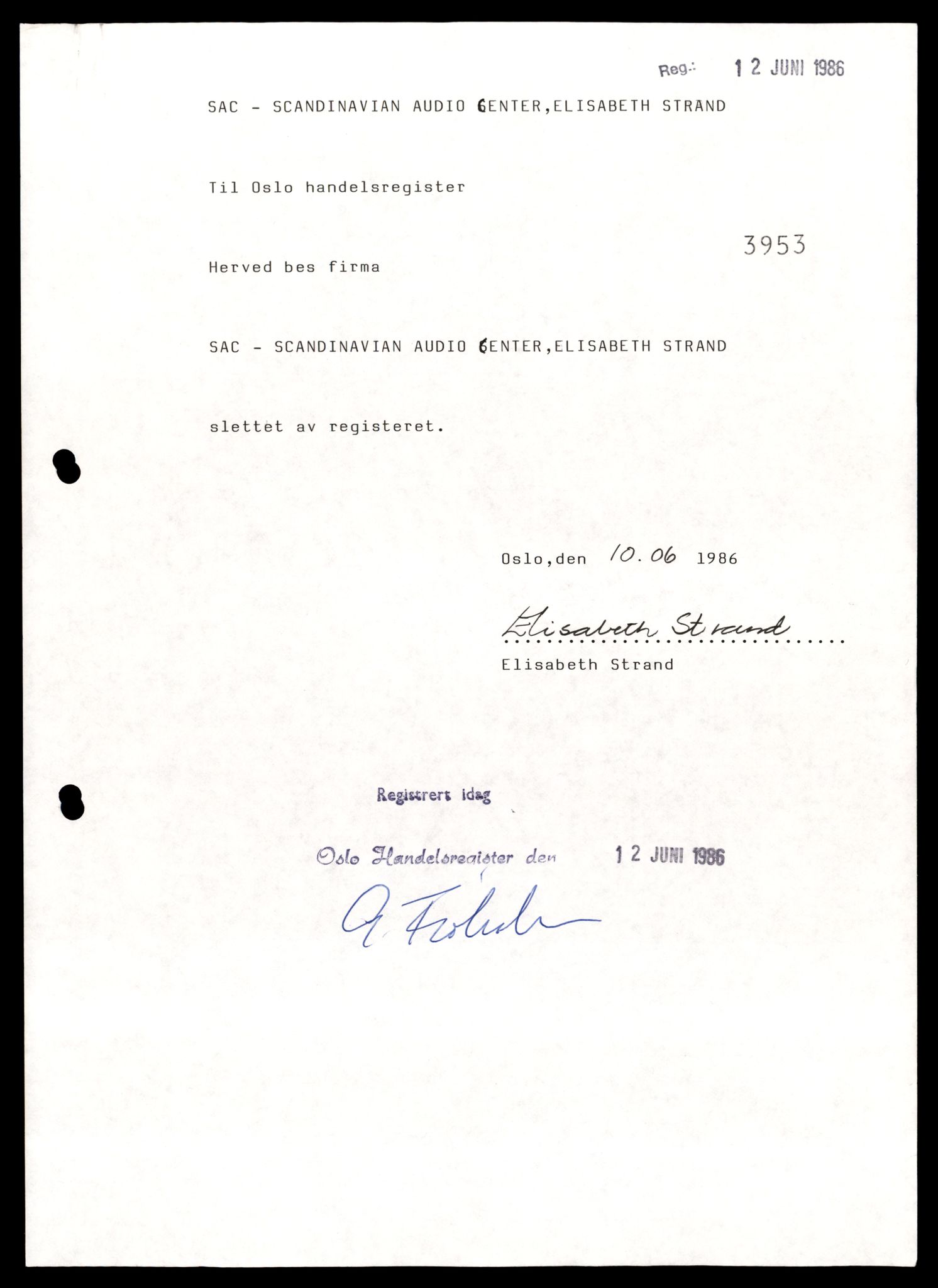 Oslo byfogd, Handelsregisteret, SAT/A-10867/G/Gb/Gbb/L0090: Registreringsmeldinger, Sa-St, 1986, p. 1