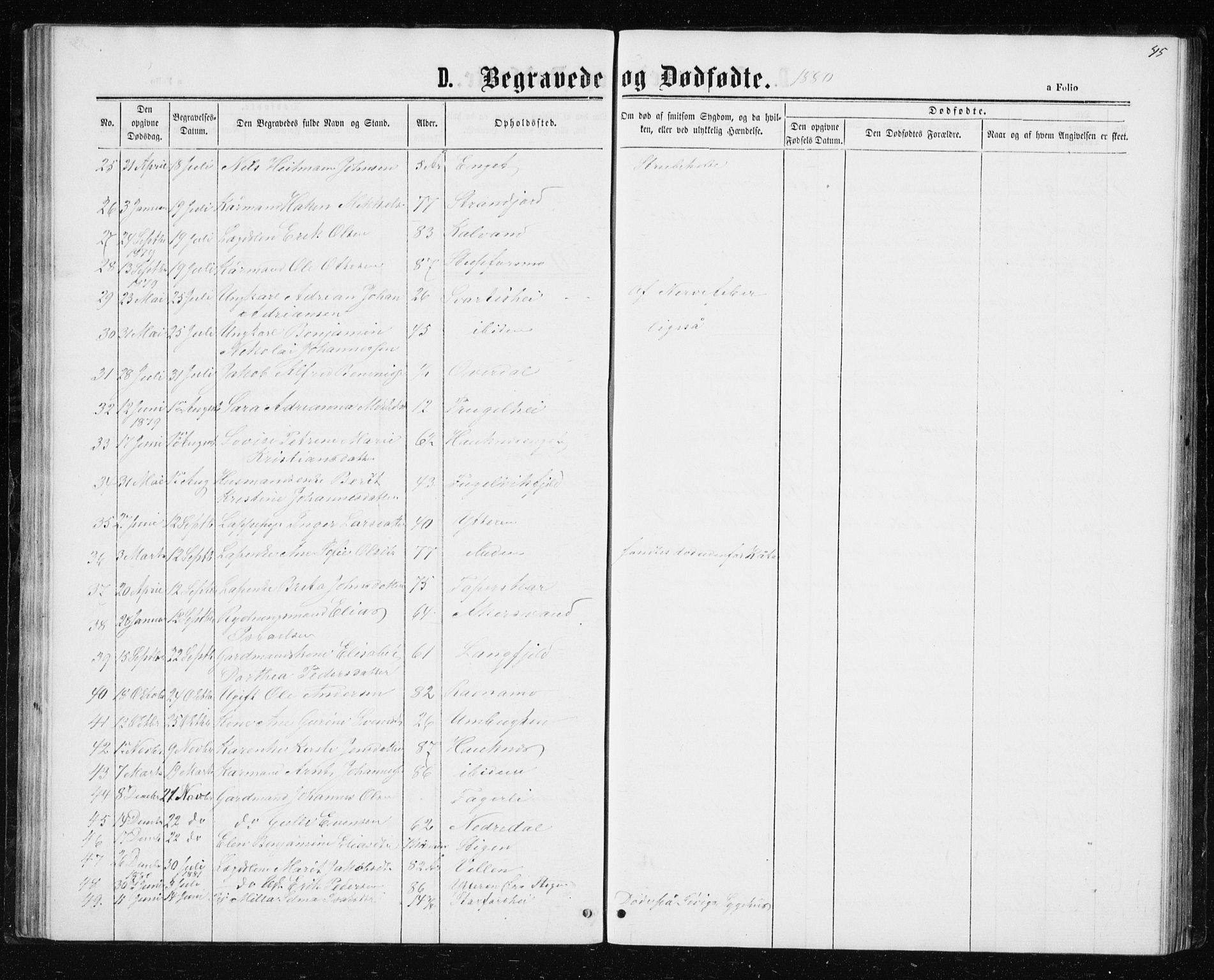 Ministerialprotokoller, klokkerbøker og fødselsregistre - Nordland, AV/SAT-A-1459/827/L0418: Parish register (copy) no. 827C07, 1863-1886, p. 45