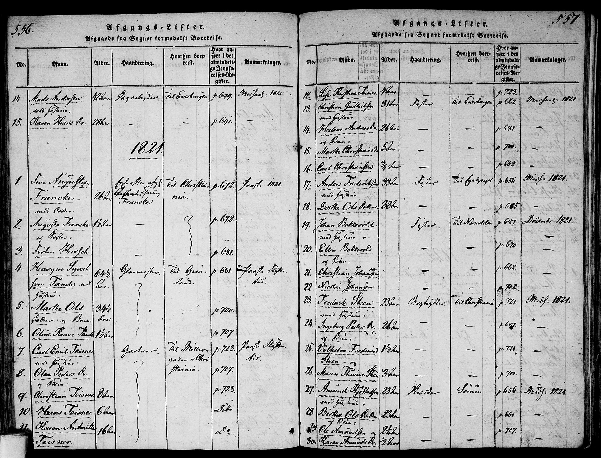 Gamlebyen prestekontor Kirkebøker, SAO/A-10884/F/Fa/L0002: Parish register (official) no. 2, 1817-1829, p. 556-557