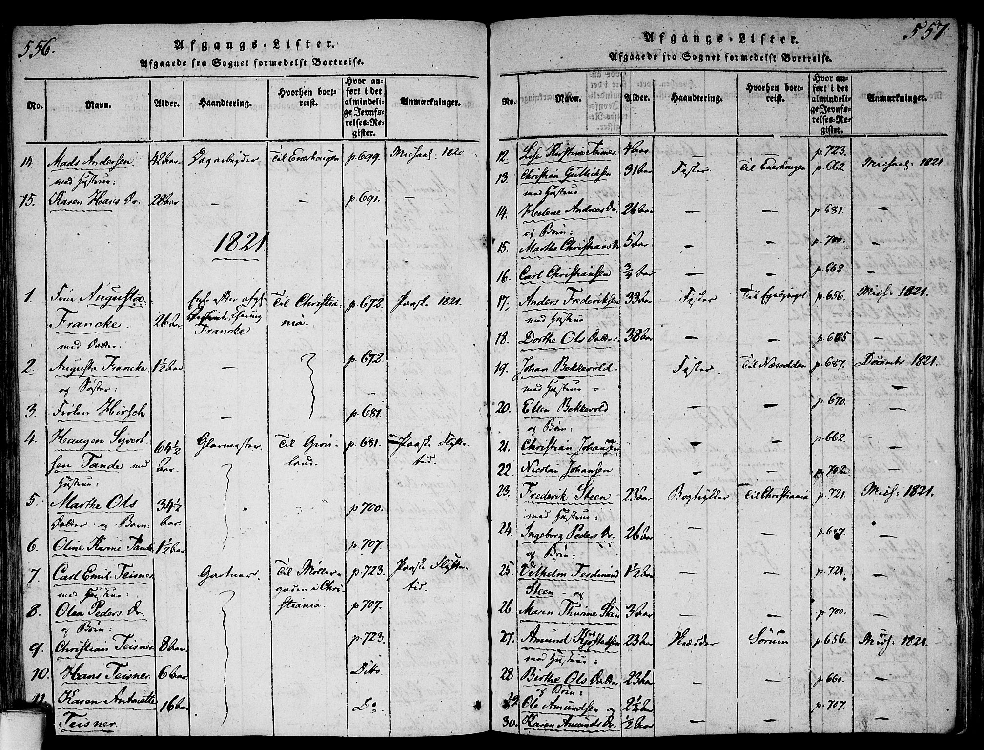 Gamlebyen prestekontor Kirkebøker, AV/SAO-A-10884/F/Fa/L0002: Parish register (official) no. 2, 1817-1829, p. 556-557