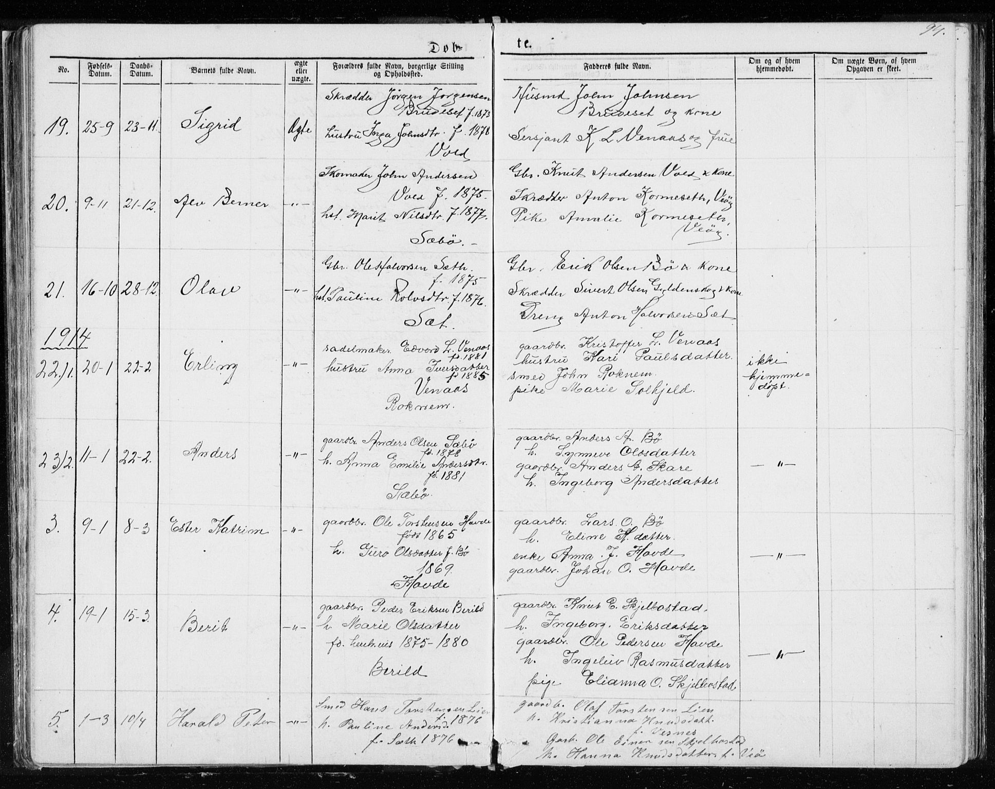 Ministerialprotokoller, klokkerbøker og fødselsregistre - Møre og Romsdal, SAT/A-1454/543/L0564: Parish register (copy) no. 543C02, 1867-1915, p. 94