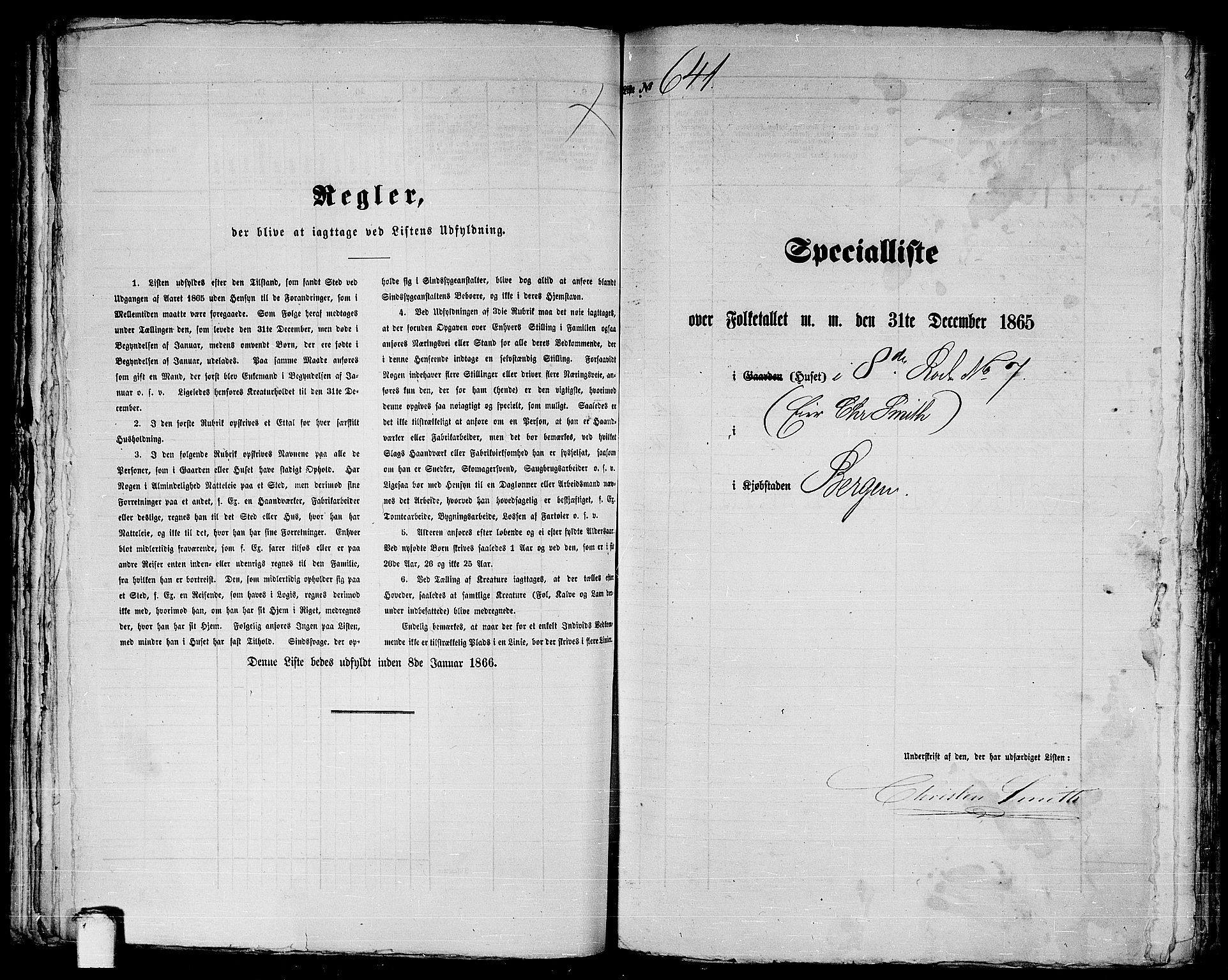 RA, 1865 census for Bergen, 1865, p. 1340