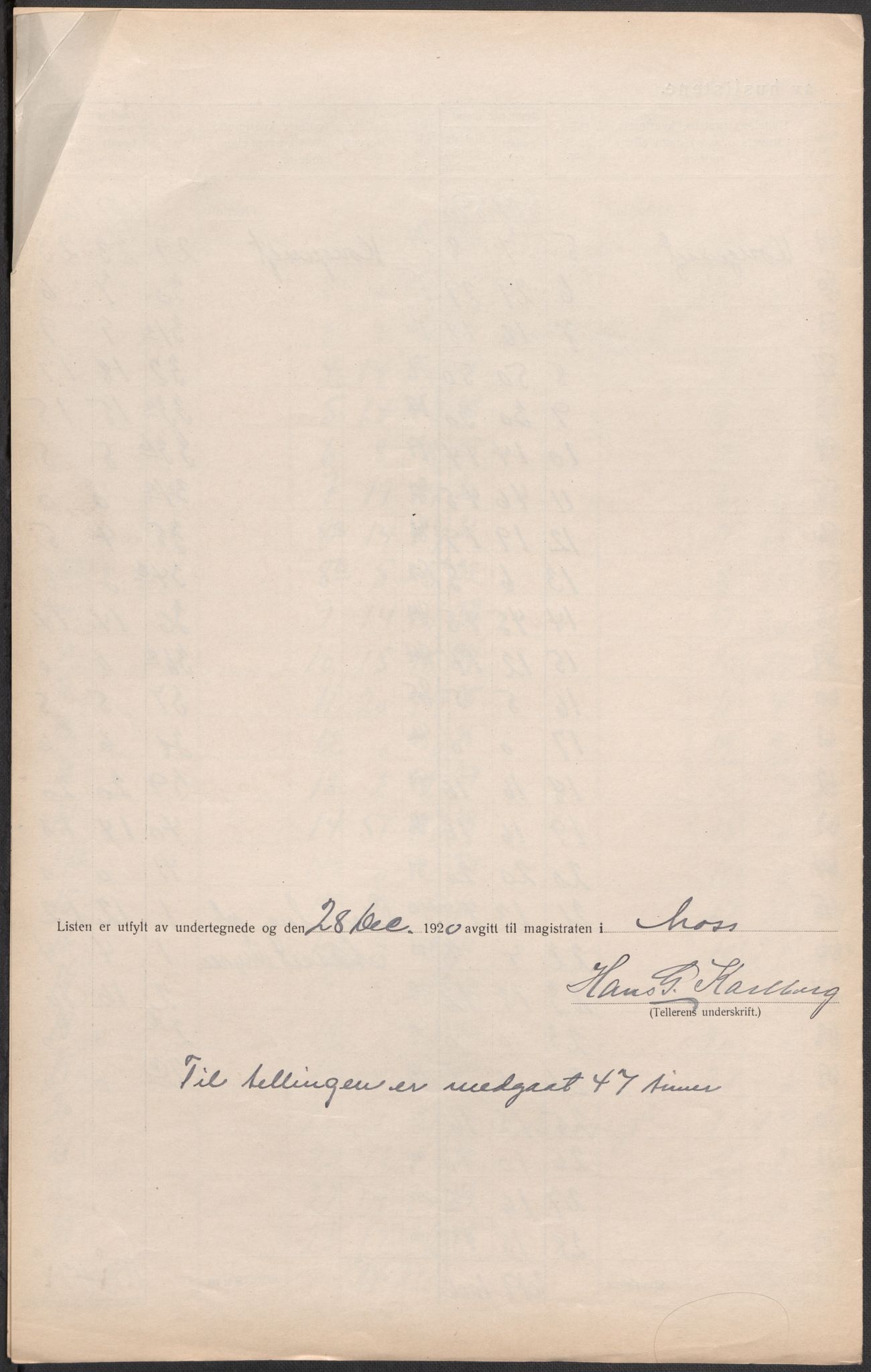 SAO, 1920 census for Moss, 1920, p. 18