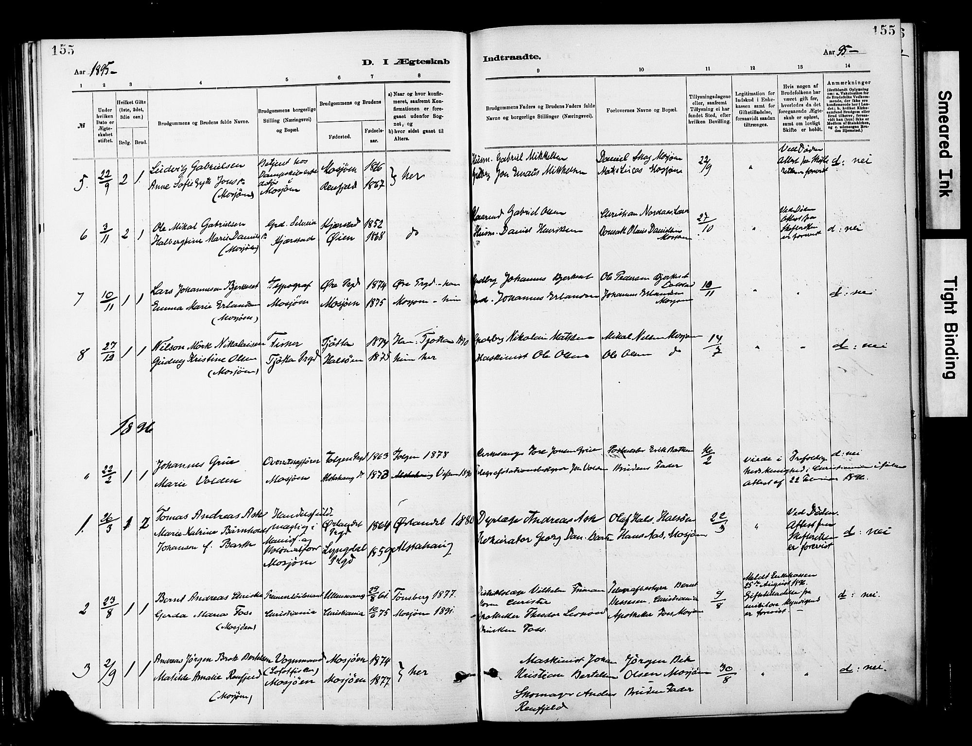 Ministerialprotokoller, klokkerbøker og fødselsregistre - Nordland, AV/SAT-A-1459/820/L0296: Parish register (official) no. 820A17, 1880-1903, p. 155