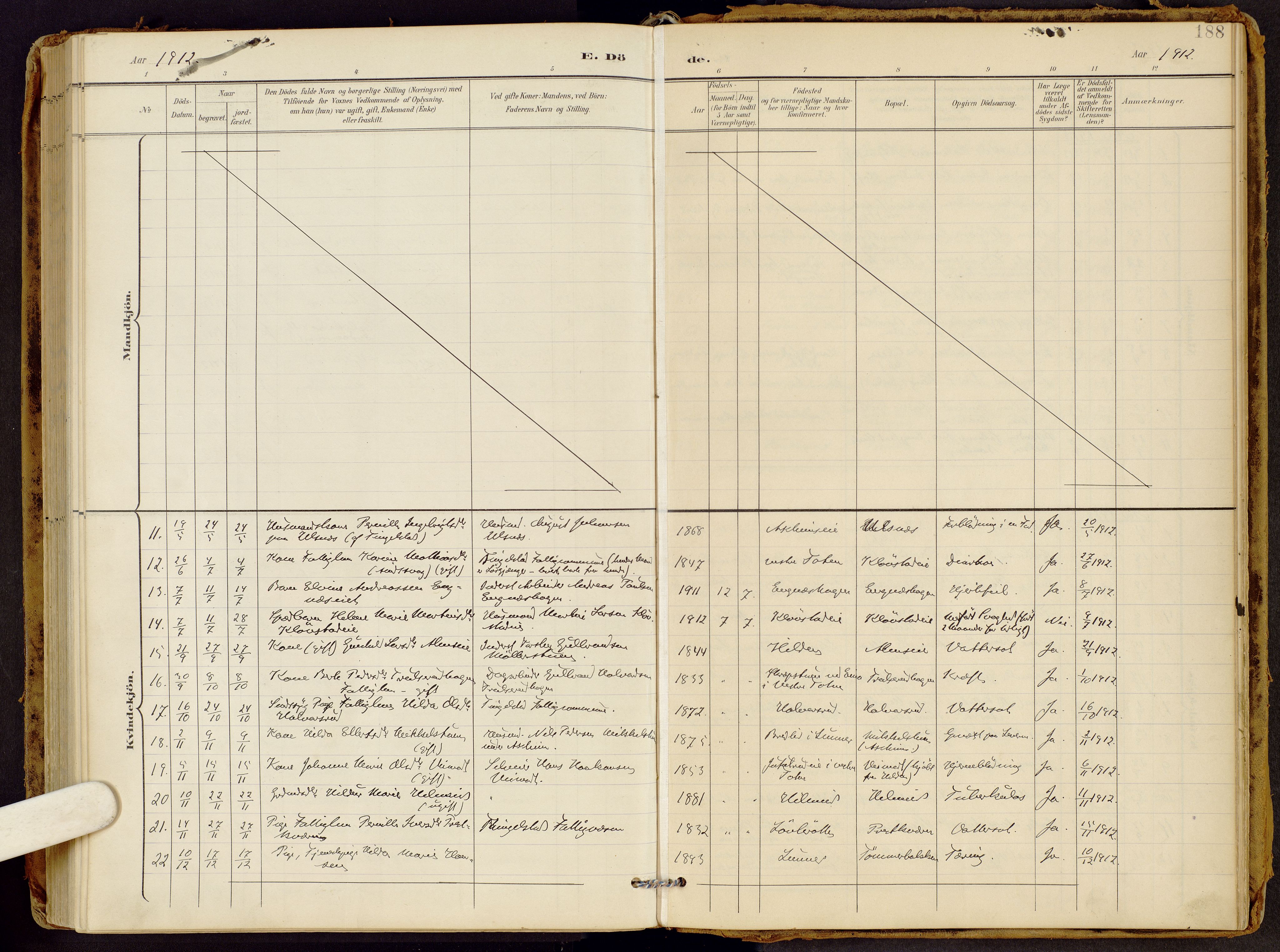 Brandbu prestekontor, AV/SAH-PREST-114/H/Ha/Haa/L0002: Parish register (official) no. 2, 1899-1914, p. 188