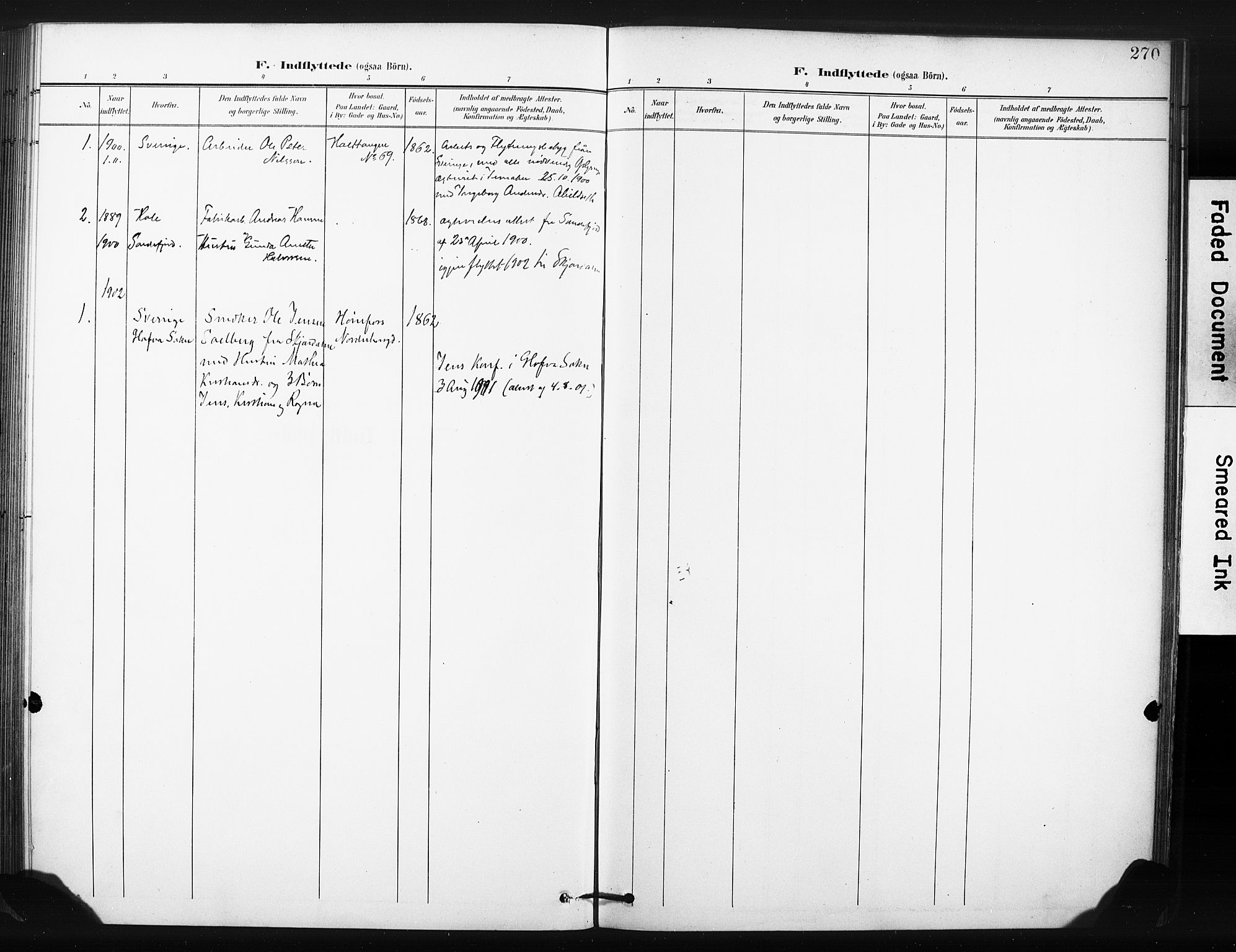 Hønefoss kirkebøker, AV/SAKO-A-609/F/Fa/L0003: Parish register (official) no. 3, 1900-1913, p. 270