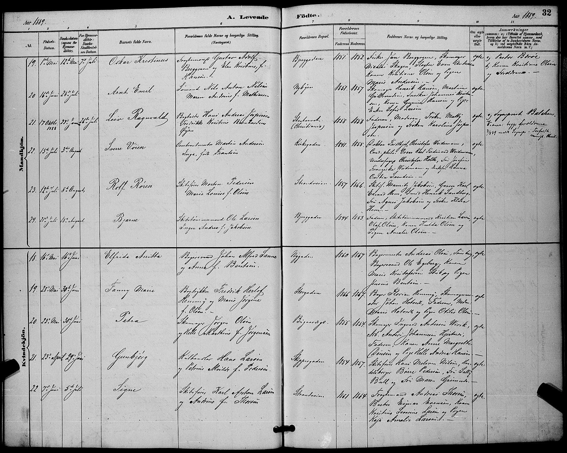 Sandefjord kirkebøker, AV/SAKO-A-315/G/Ga/L0001: Parish register (copy) no. 1, 1885-1903, p. 32