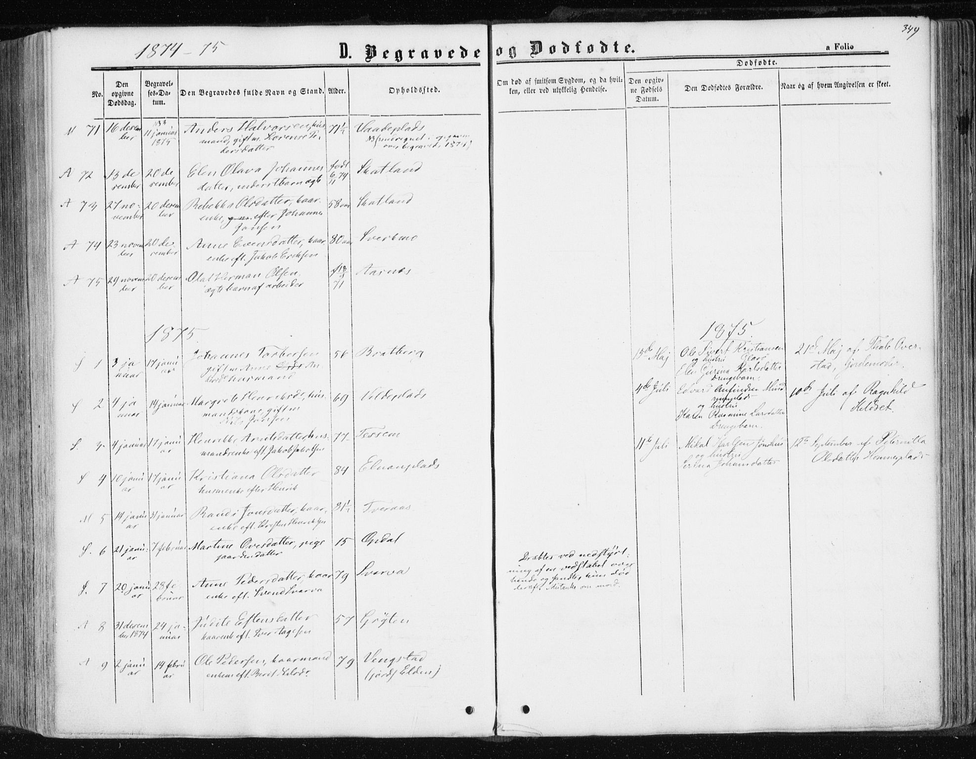 Ministerialprotokoller, klokkerbøker og fødselsregistre - Nord-Trøndelag, SAT/A-1458/741/L0394: Parish register (official) no. 741A08, 1864-1877, p. 349