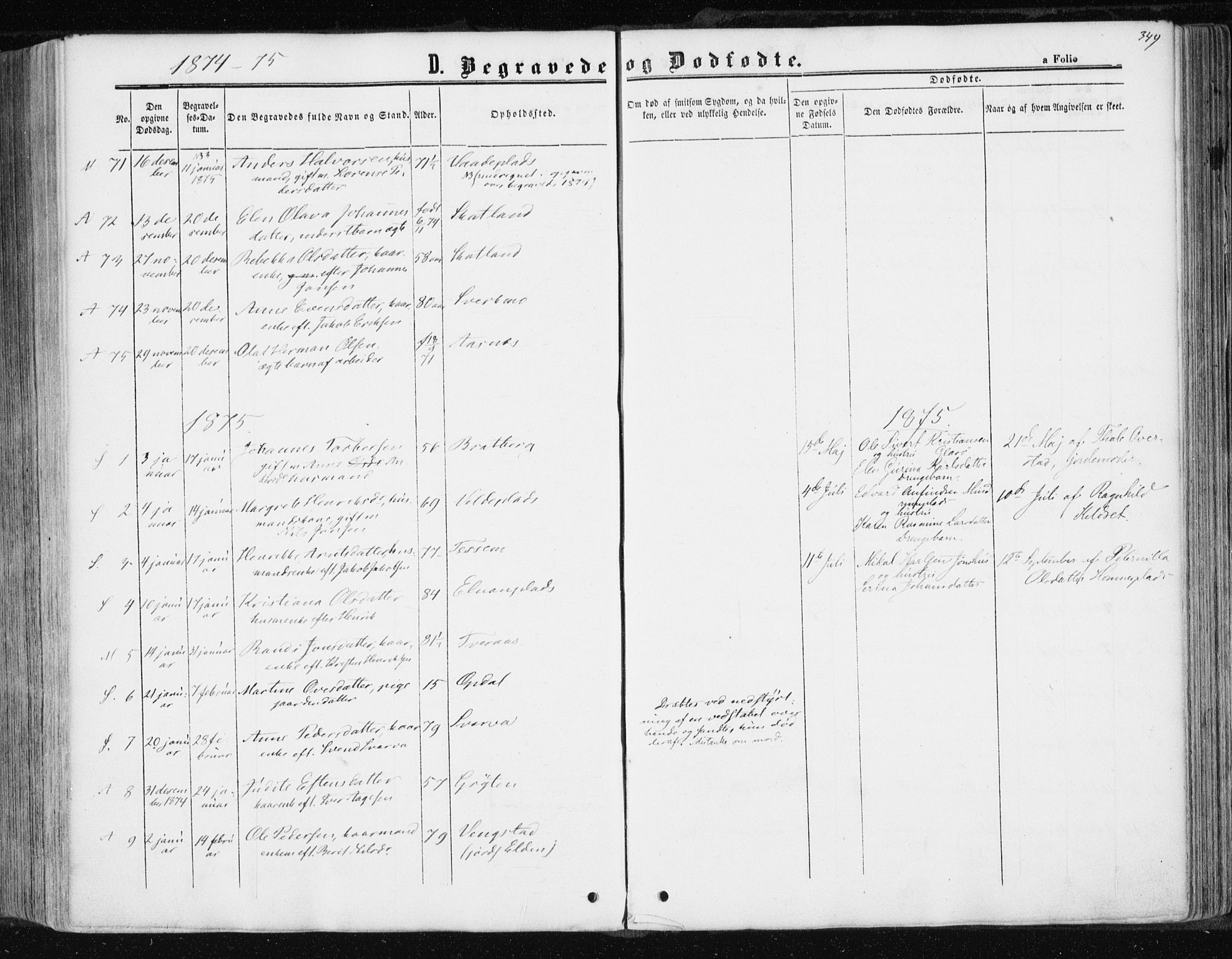 Ministerialprotokoller, klokkerbøker og fødselsregistre - Nord-Trøndelag, AV/SAT-A-1458/741/L0394: Parish register (official) no. 741A08, 1864-1877, p. 349