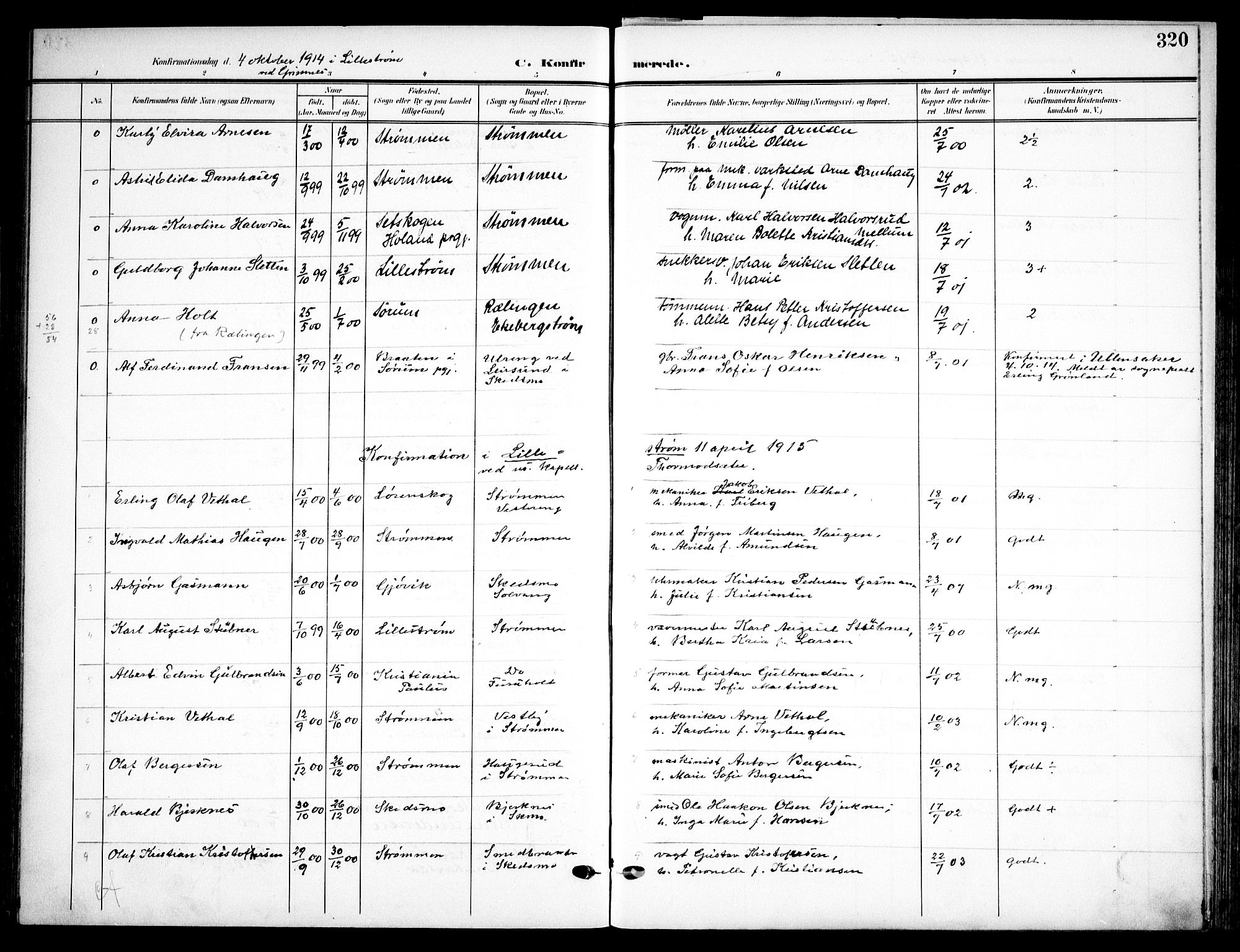 Skedsmo prestekontor Kirkebøker, AV/SAO-A-10033a/F/Fa/L0015: Parish register (official) no. I 15, 1902-1917, p. 320