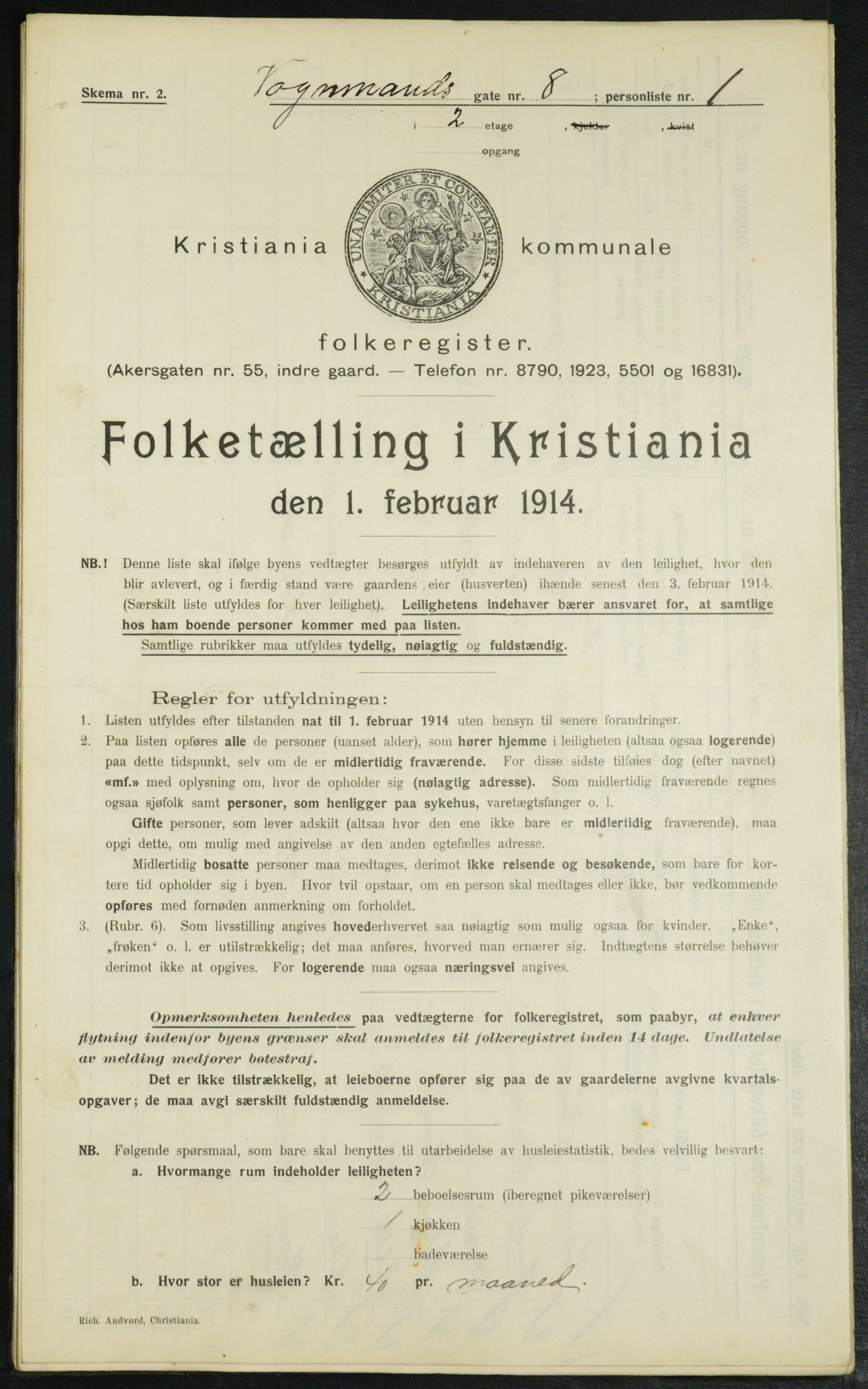 OBA, Municipal Census 1914 for Kristiania, 1914, p. 125164