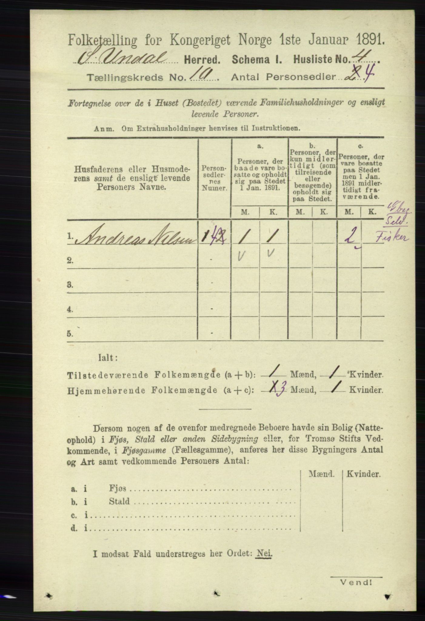 RA, 1891 census for 1029 Sør-Audnedal, 1891, p. 3837