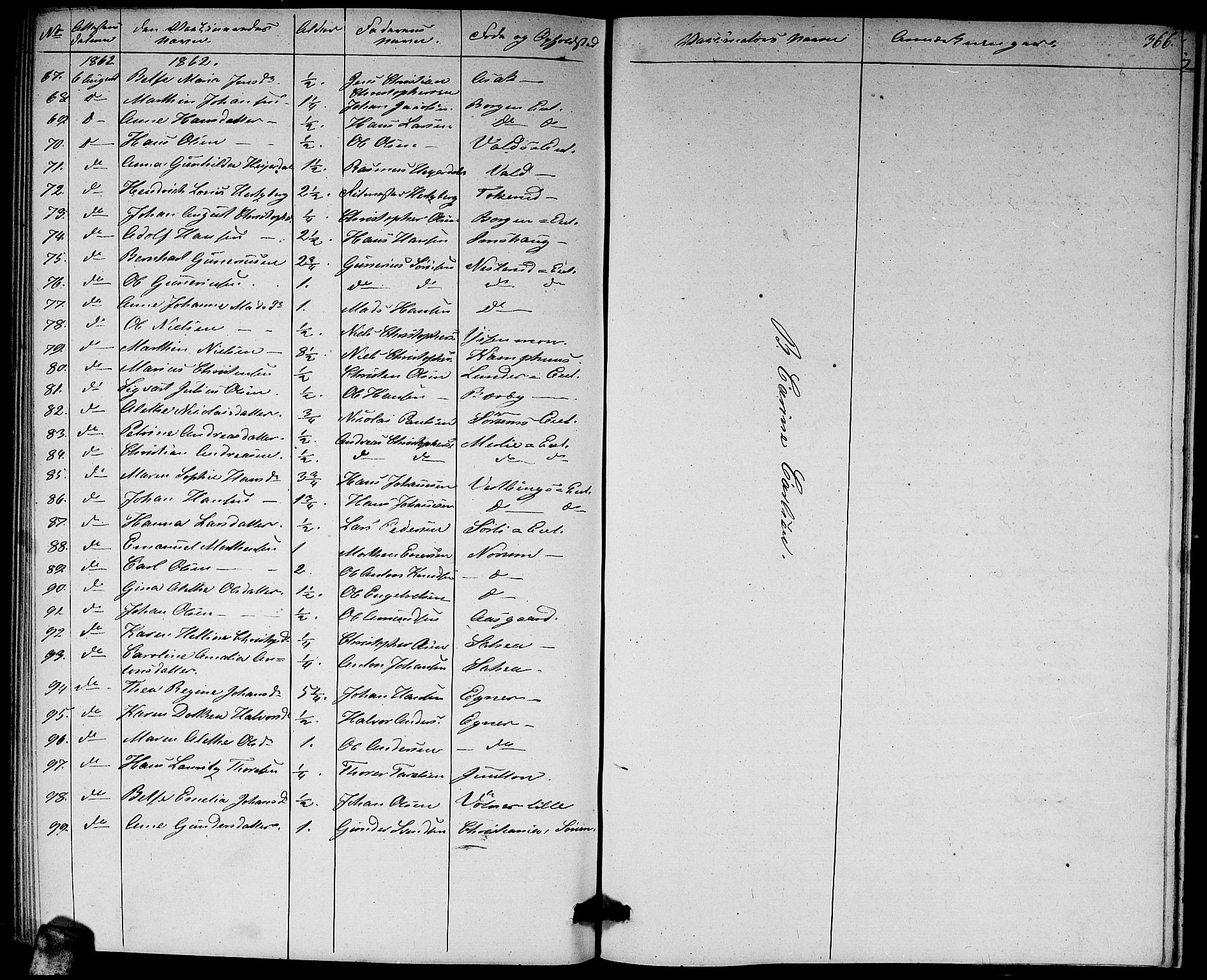 Sørum prestekontor Kirkebøker, AV/SAO-A-10303/G/Ga/L0003: Parish register (copy) no. I 3, 1846-1863, p. 366