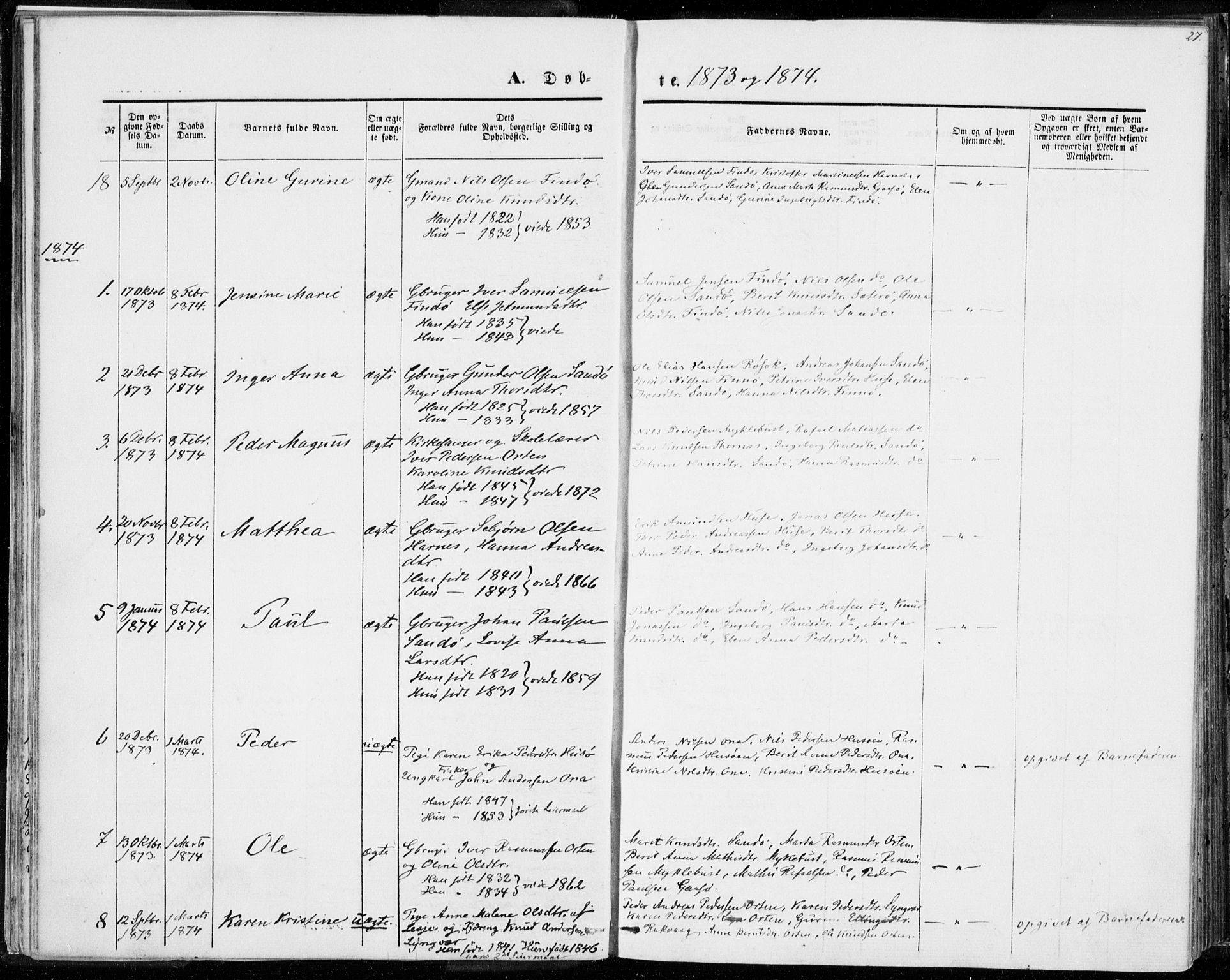 Ministerialprotokoller, klokkerbøker og fødselsregistre - Møre og Romsdal, AV/SAT-A-1454/561/L0728: Parish register (official) no. 561A02, 1858-1878, p. 27