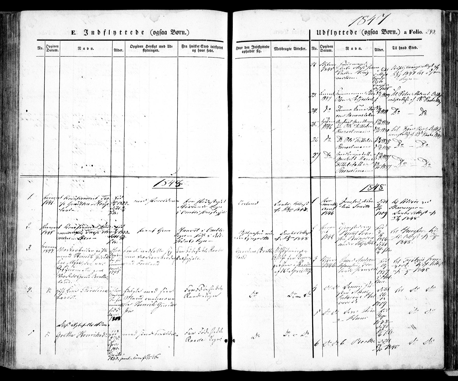 Froland sokneprestkontor, AV/SAK-1111-0013/F/Fa/L0002: Parish register (official) no. A 2, 1845-1863, p. 240