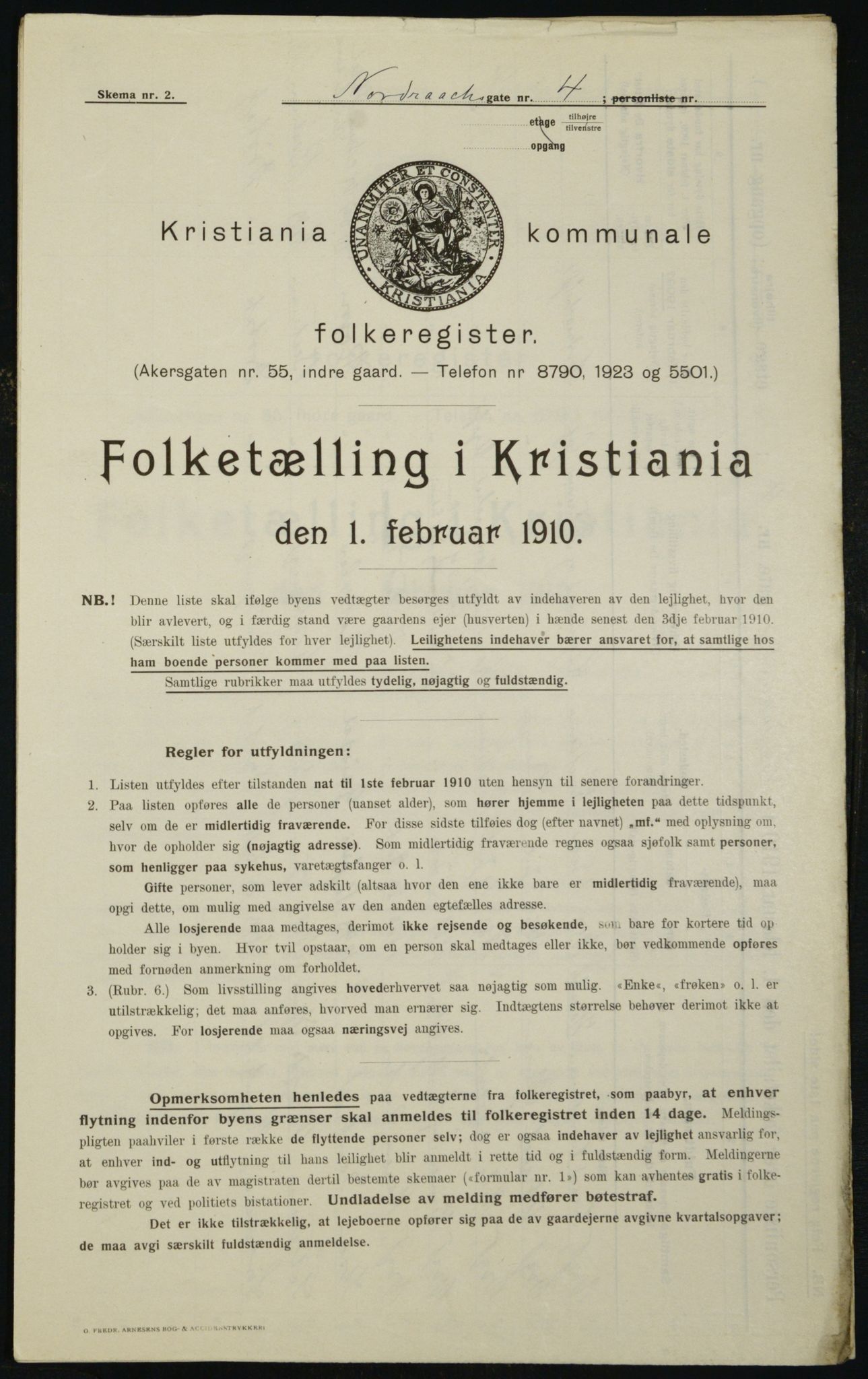 OBA, Municipal Census 1910 for Kristiania, 1910, p. 71283