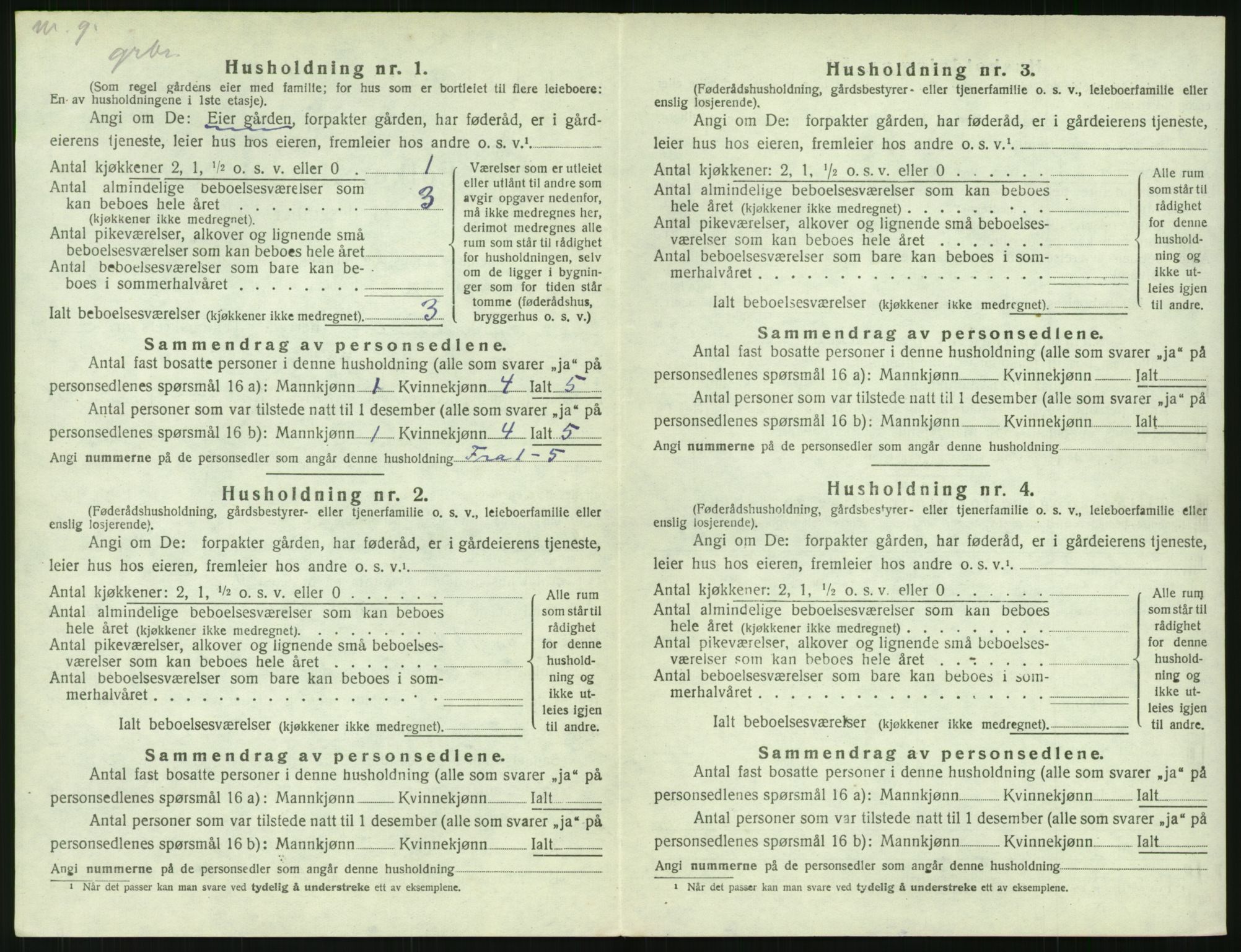 SAK, 1920 census for Austre Moland, 1920, p. 152