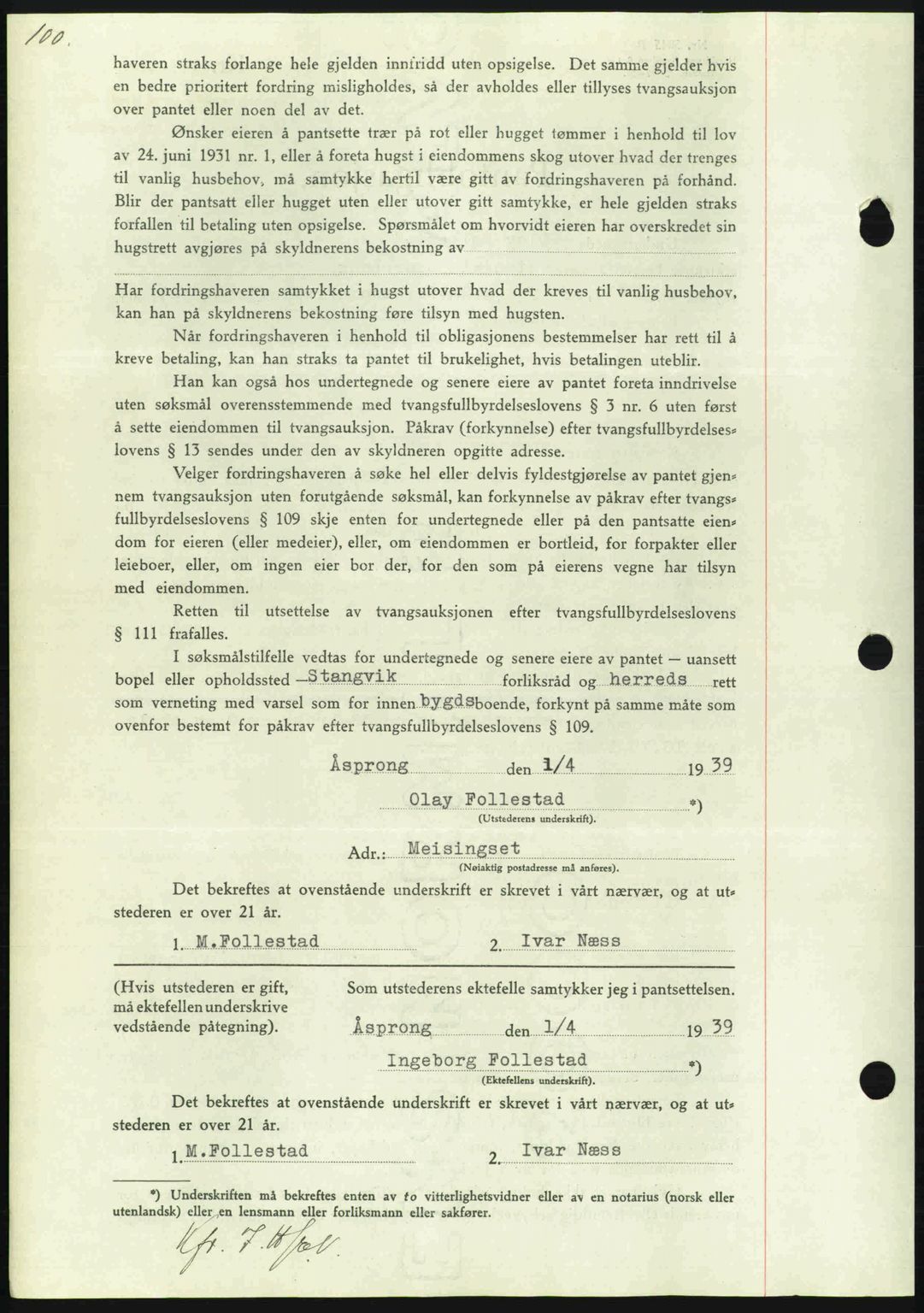 Nordmøre sorenskriveri, AV/SAT-A-4132/1/2/2Ca: Mortgage book no. B85, 1939-1939, Diary no: : 911/1939