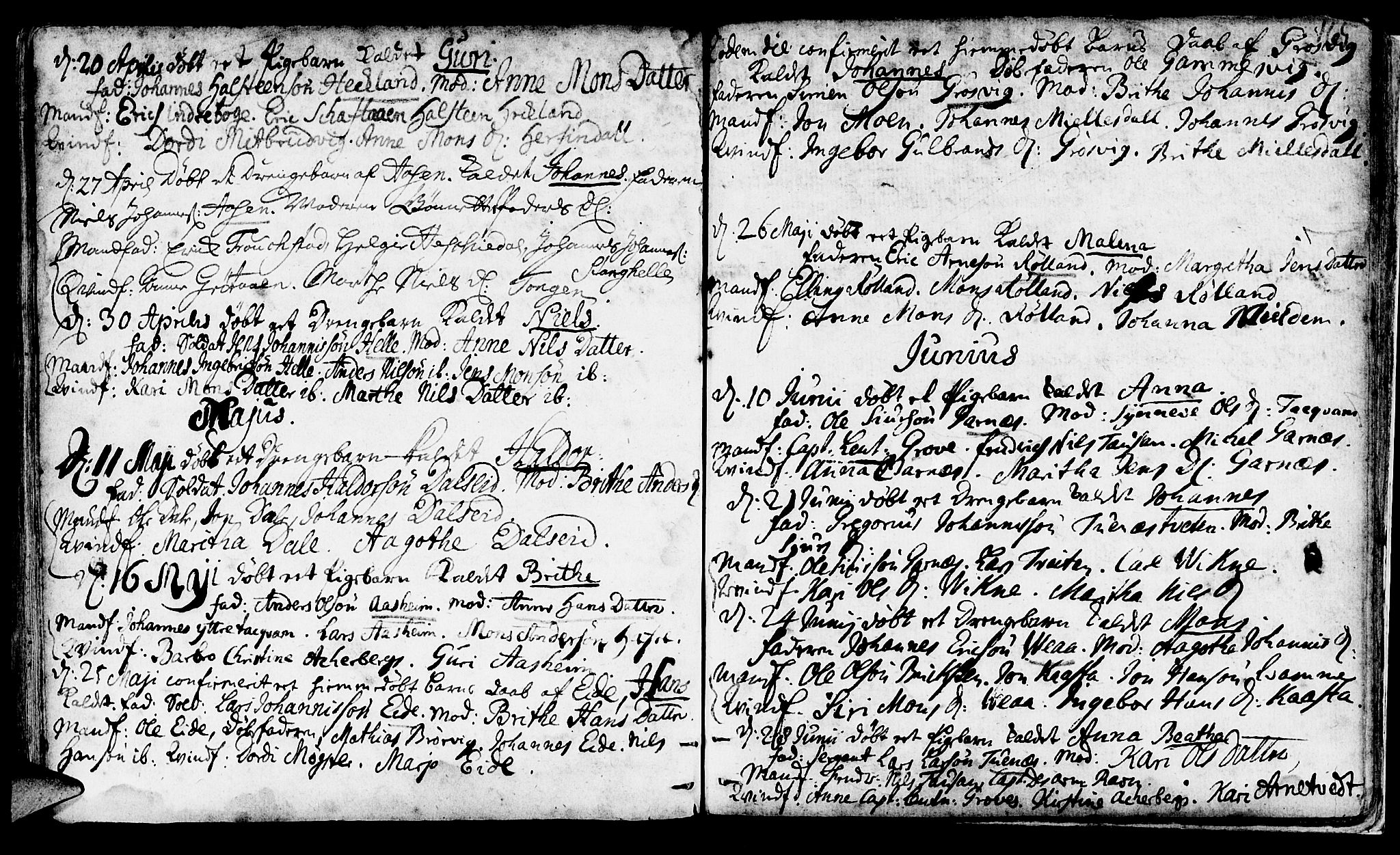 Haus sokneprestembete, AV/SAB-A-75601/H/Haa: Parish register (official) no. A 4, 1723-1733, p. 165