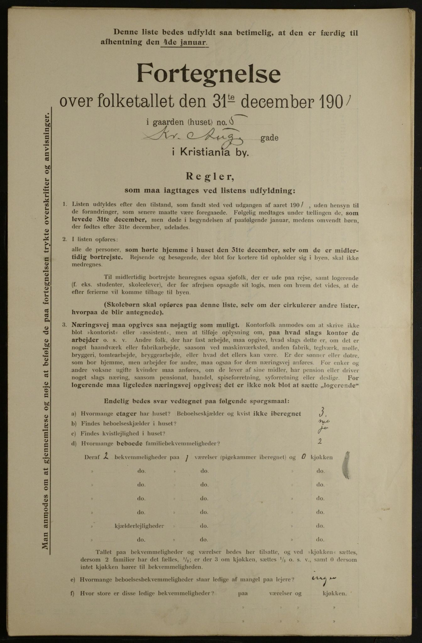 OBA, Municipal Census 1901 for Kristiania, 1901, p. 8290
