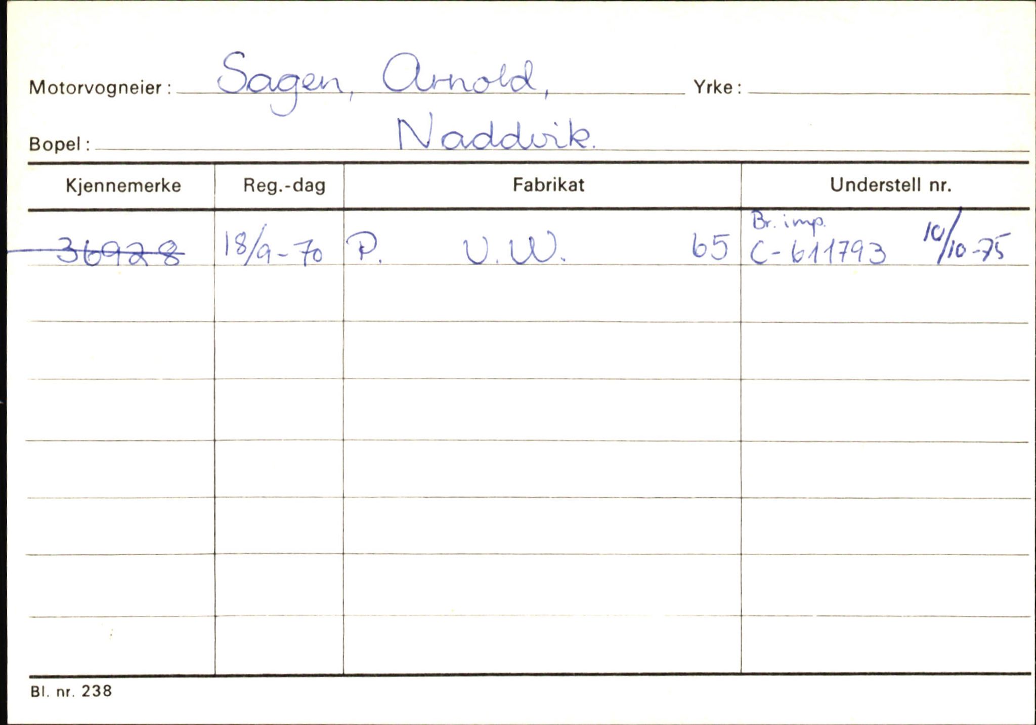 Statens vegvesen, Sogn og Fjordane vegkontor, SAB/A-5301/4/F/L0146: Registerkort Årdal R-Å samt diverse kort, 1945-1975, p. 172