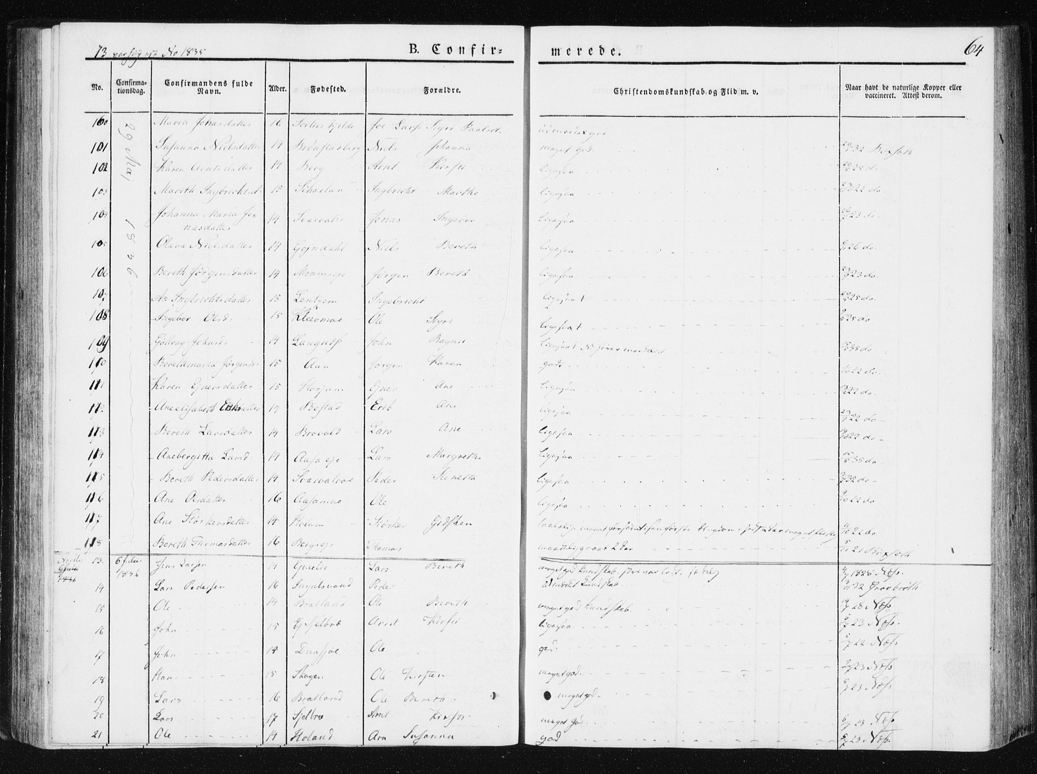 Ministerialprotokoller, klokkerbøker og fødselsregistre - Nord-Trøndelag, SAT/A-1458/749/L0470: Parish register (official) no. 749A04, 1834-1853, p. 64