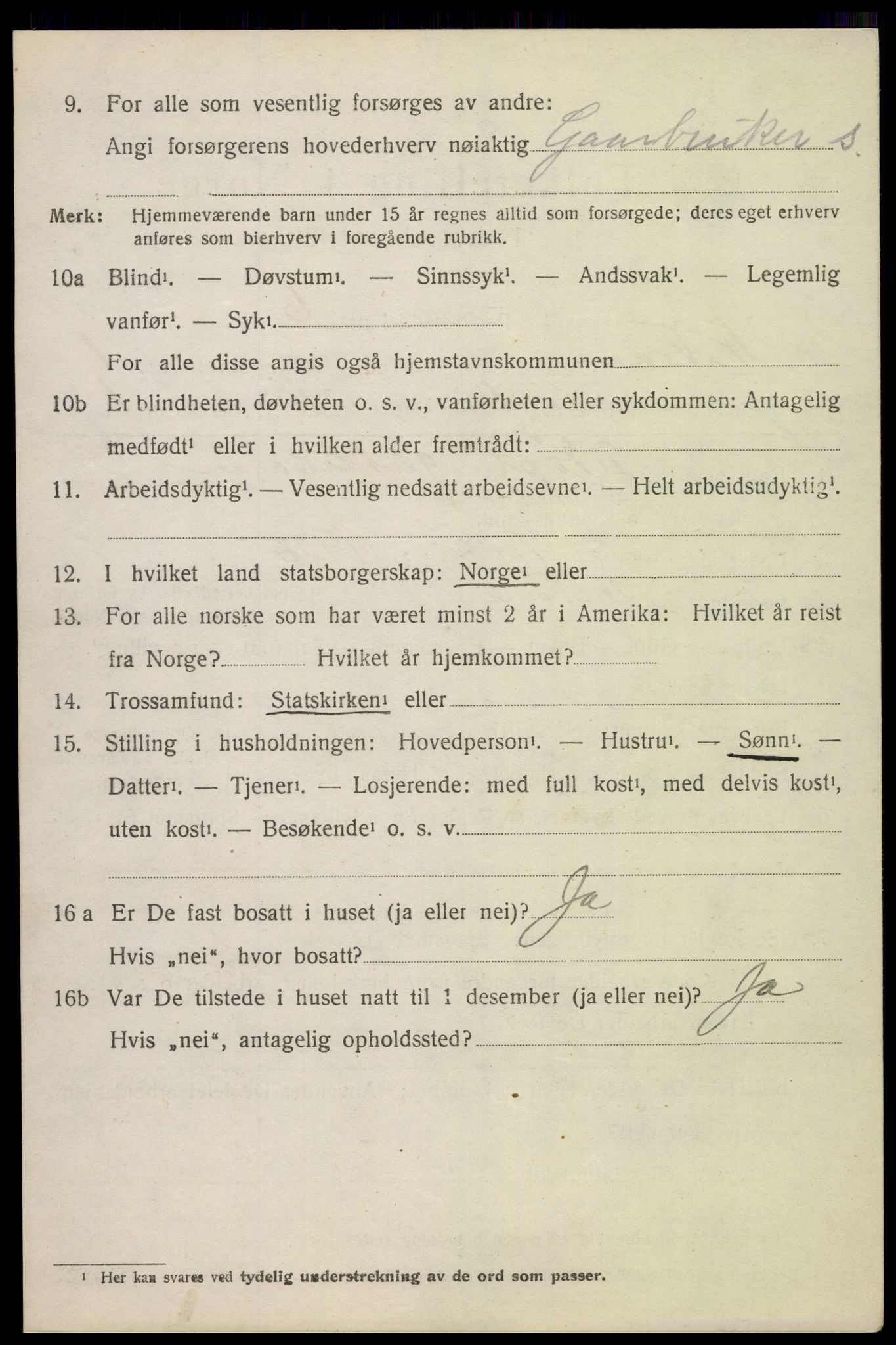 SAH, 1920 census for Nord-Fron, 1920, p. 2395