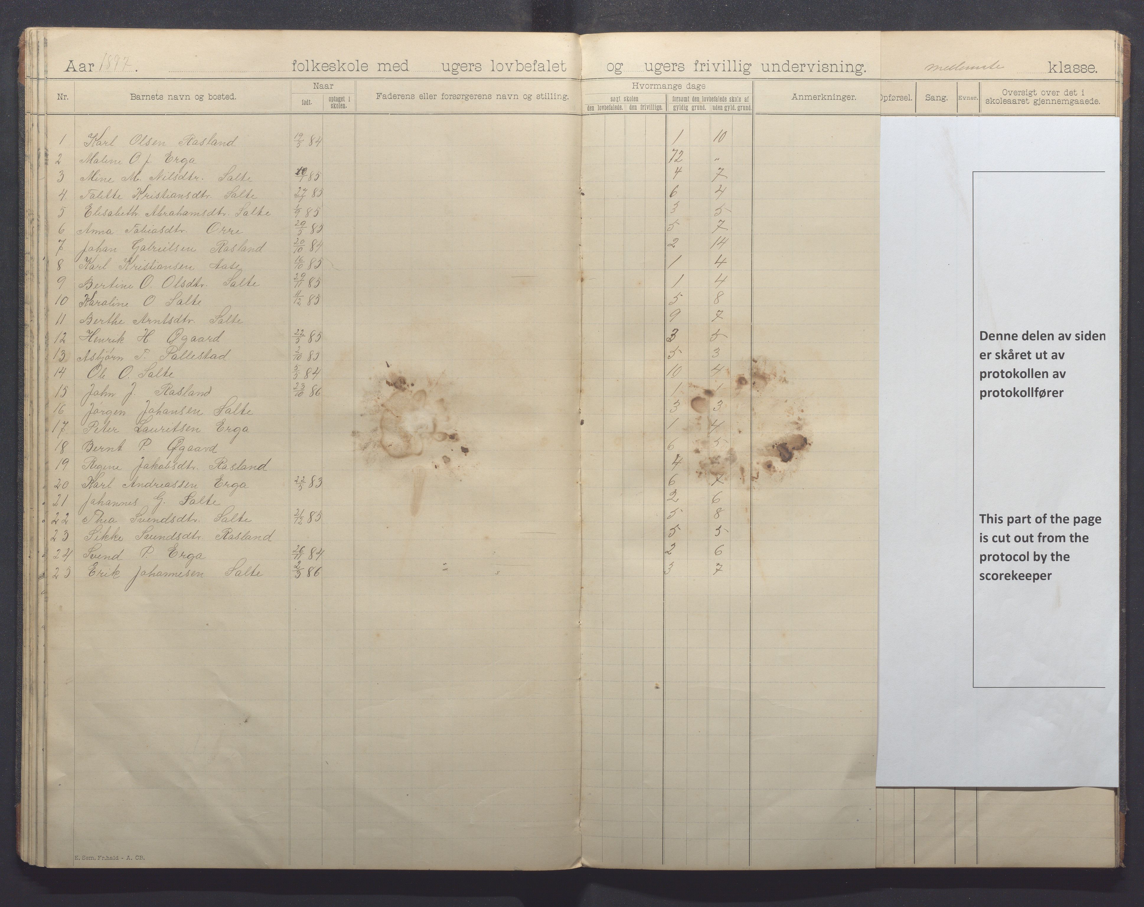 Klepp kommune - Pollestad skule, IKAR/K-100295/H/L0001: Skoleprotokoll, 1892-1898, p. 35