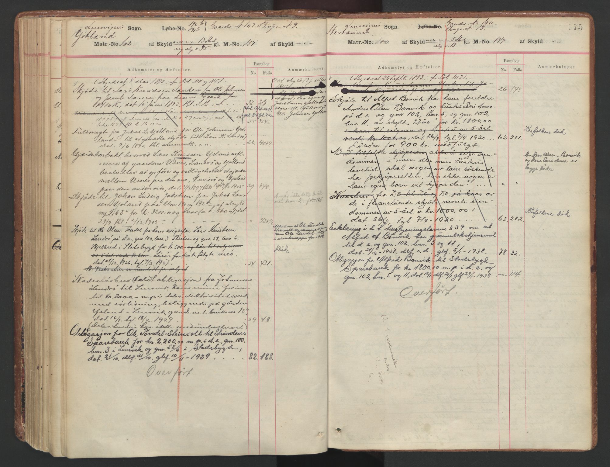 Fosen sorenskriveri, AV/SAT-A-1107/1/2/2A/L0037: Mortgage register no. 37, p. 175