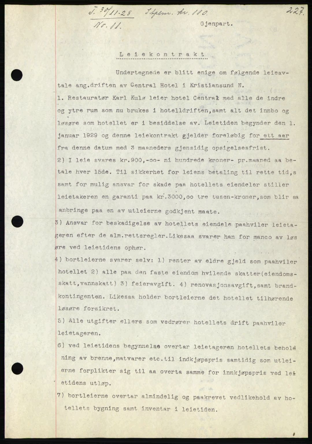 Kristiansund byfogd, AV/SAT-A-4587/A/27: Mortgage book no. 22, 1928-1929, Deed date: 30.11.1928