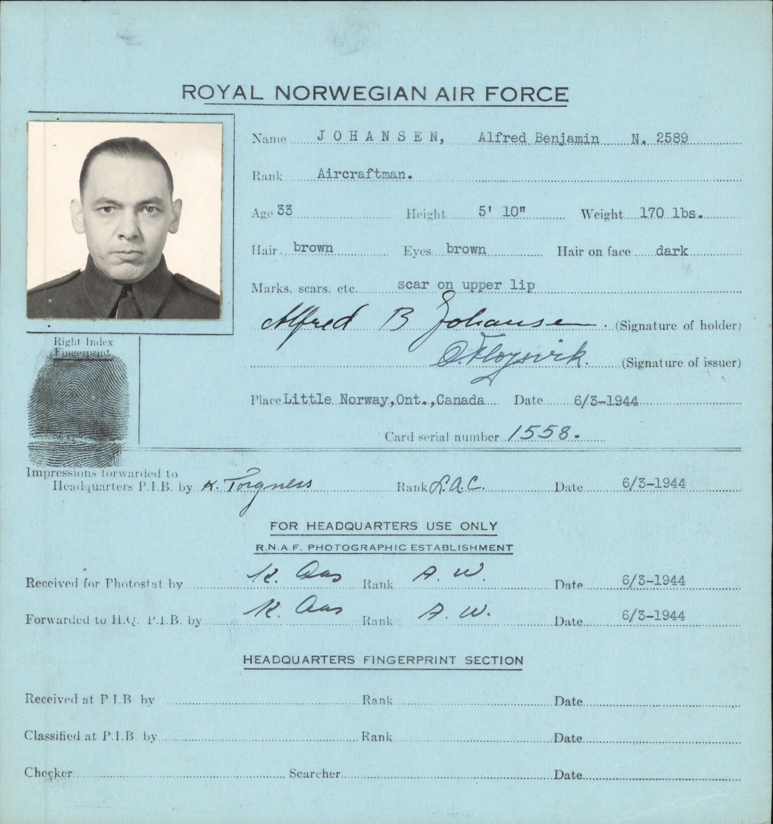 Forsvaret, Forsvarets overkommando/Luftforsvarsstaben, AV/RA-RAFA-4079/P/Pa/L0024: Personellpapirer, 1910, p. 409