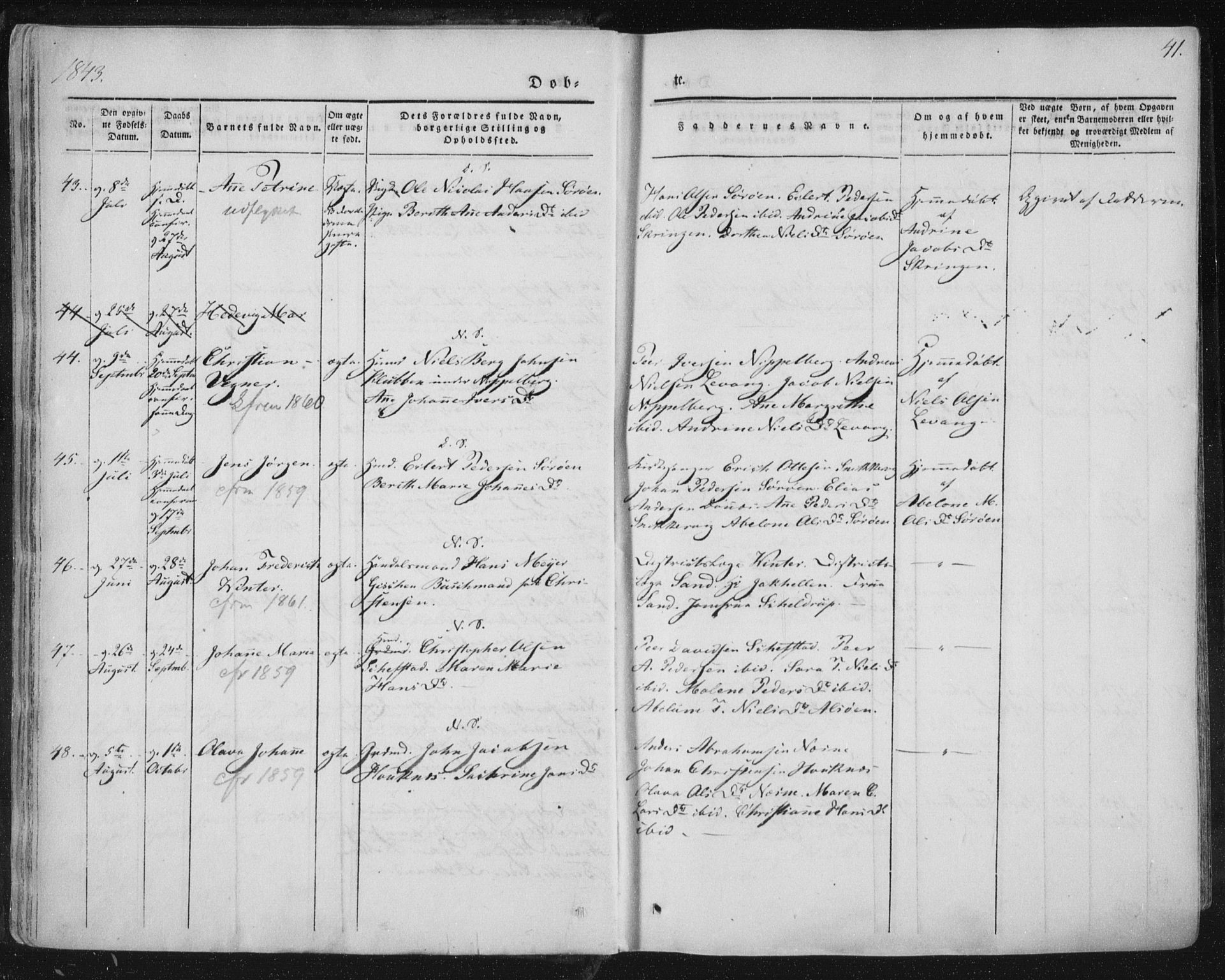 Ministerialprotokoller, klokkerbøker og fødselsregistre - Nordland, AV/SAT-A-1459/838/L0549: Parish register (official) no. 838A07, 1840-1854, p. 41