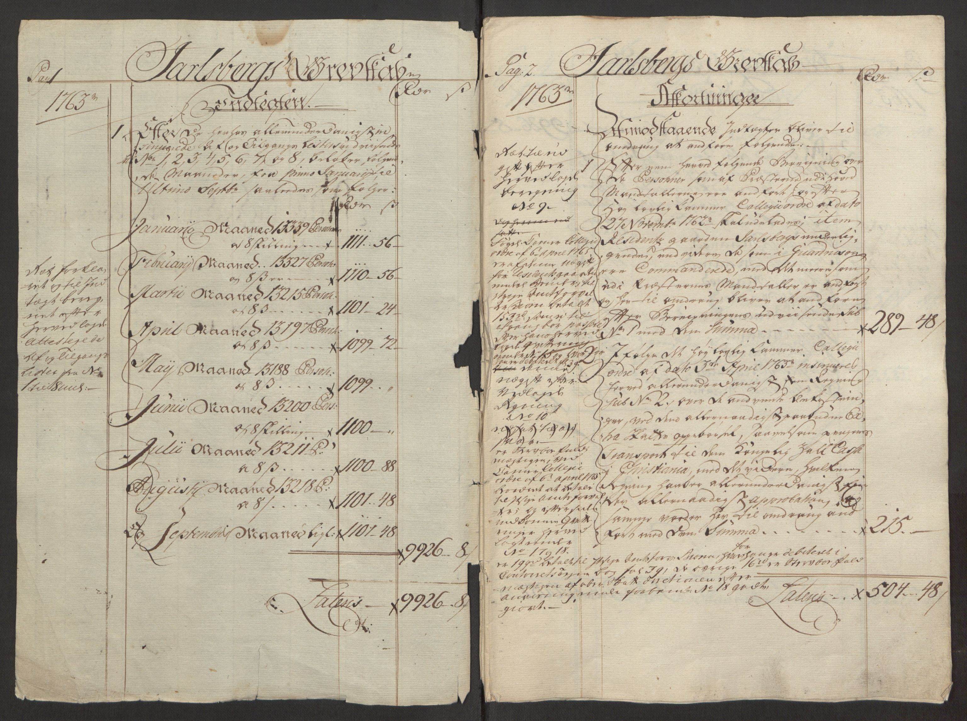 Rentekammeret inntil 1814, Reviderte regnskaper, Fogderegnskap, AV/RA-EA-4092/R32/L1960: Ekstraskatten Jarlsberg grevskap, 1762-1772, p. 24