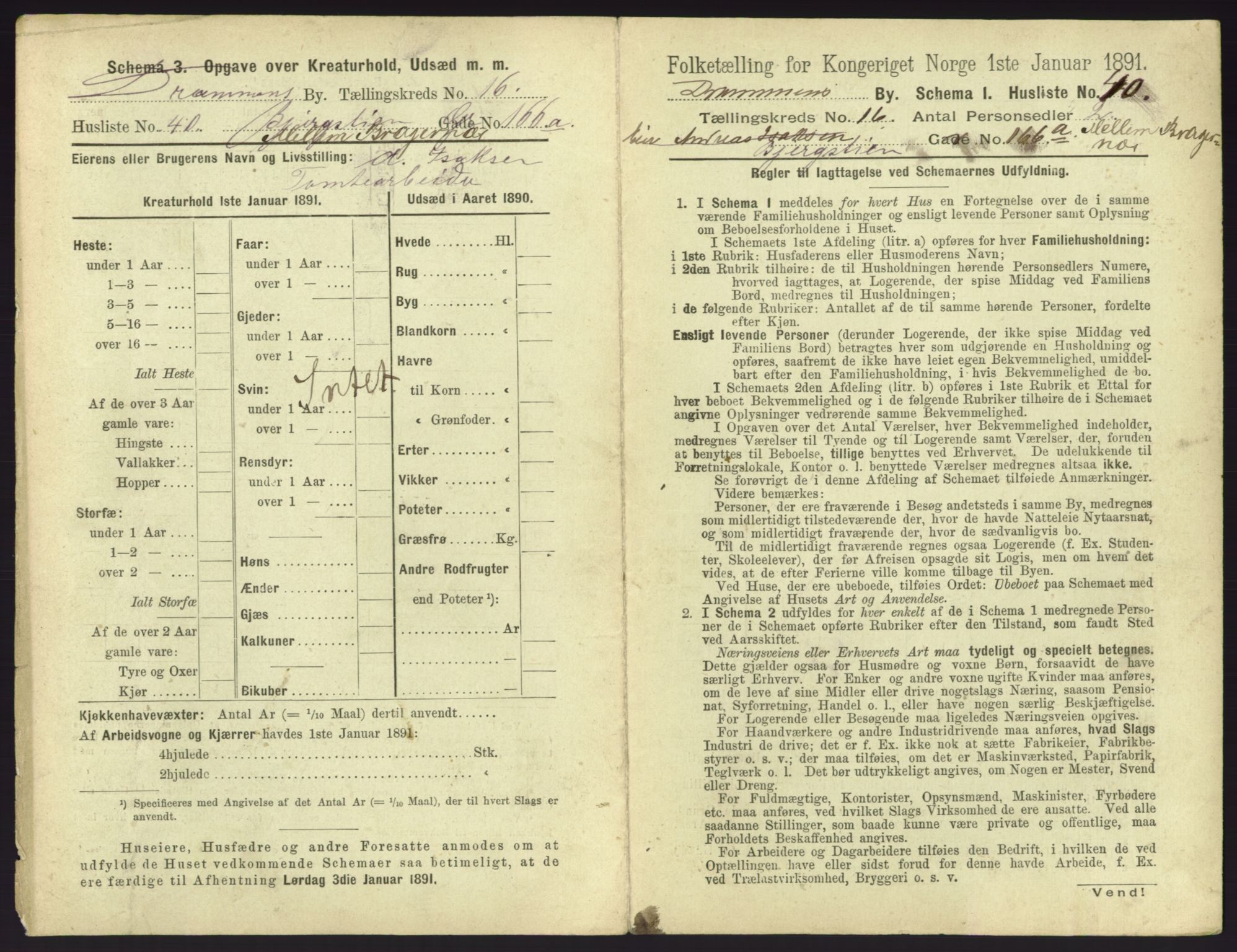 RA, 1891 census for 0602 Drammen, 1891, p. 1395