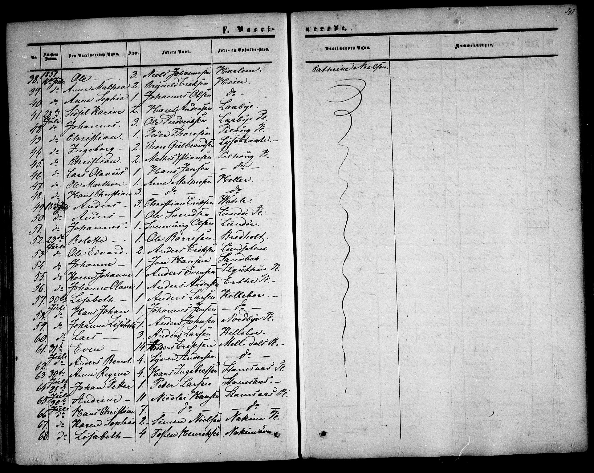 Rakkestad prestekontor Kirkebøker, AV/SAO-A-2008/F/Fa/L0009: Parish register (official) no. I 9, 1850-1856, p. 397