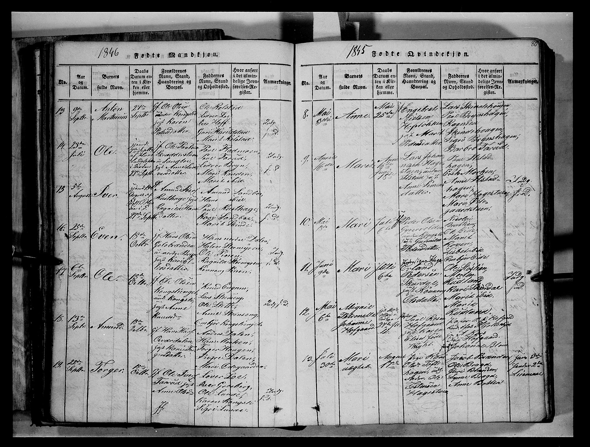 Fron prestekontor, SAH/PREST-078/H/Ha/Hab/L0004: Parish register (copy) no. 4, 1816-1850, p. 80