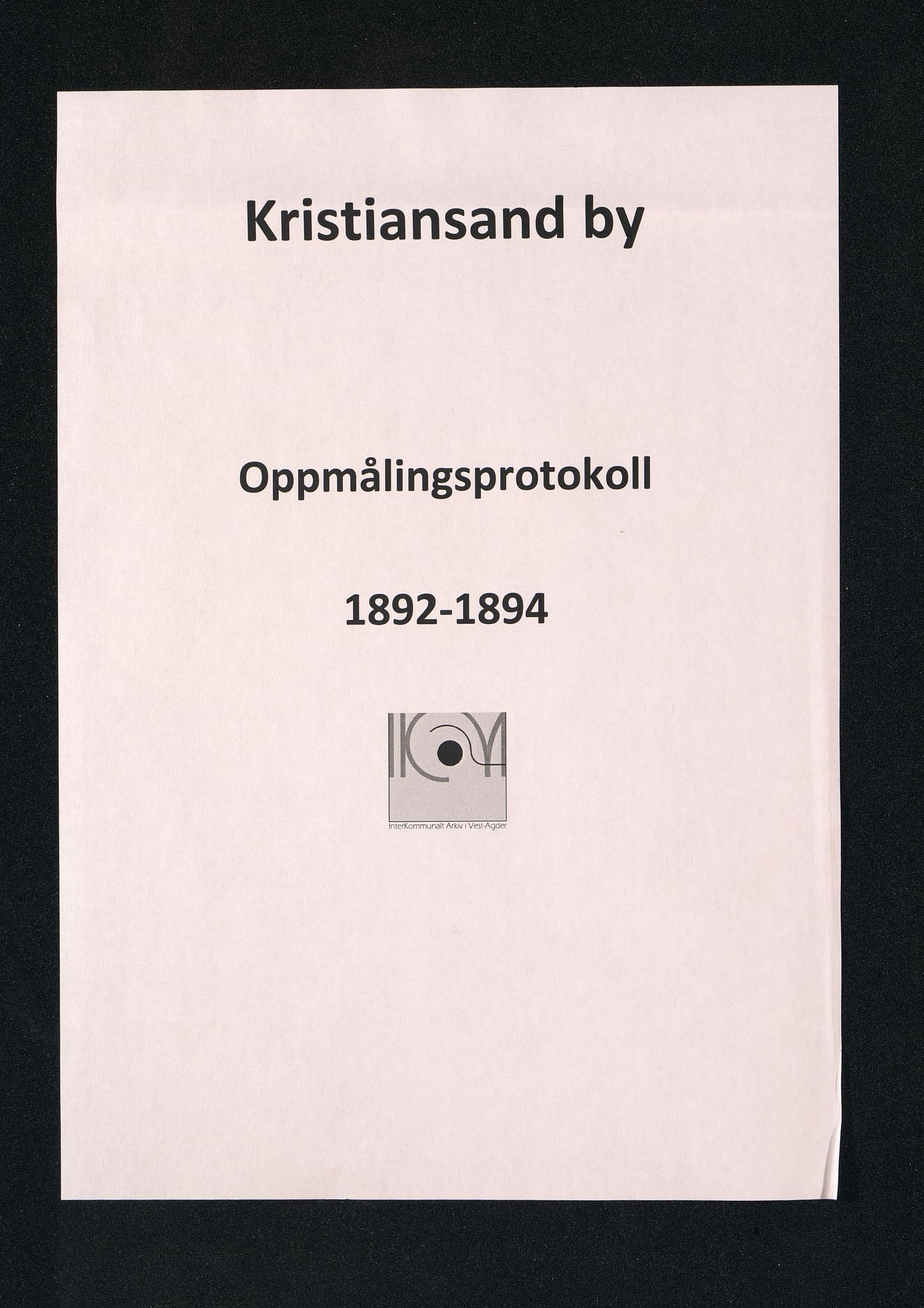 Kristiansand By - Magistraten, ARKSOR/1001KG122/I/Ic/L0010: Grunnmålingsprotokoll nr.8 (d), 1892-1893