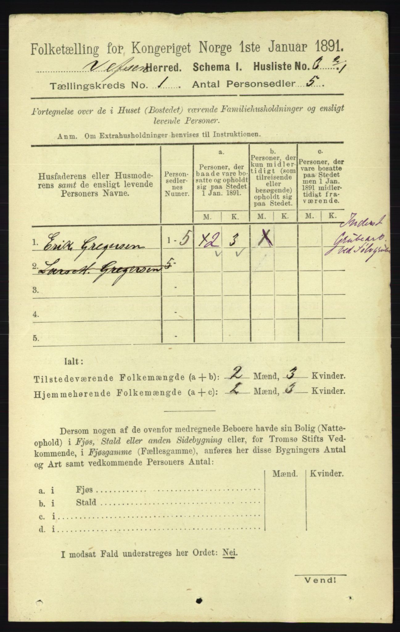 RA, 1891 census for 1824 Vefsn, 1891, p. 35