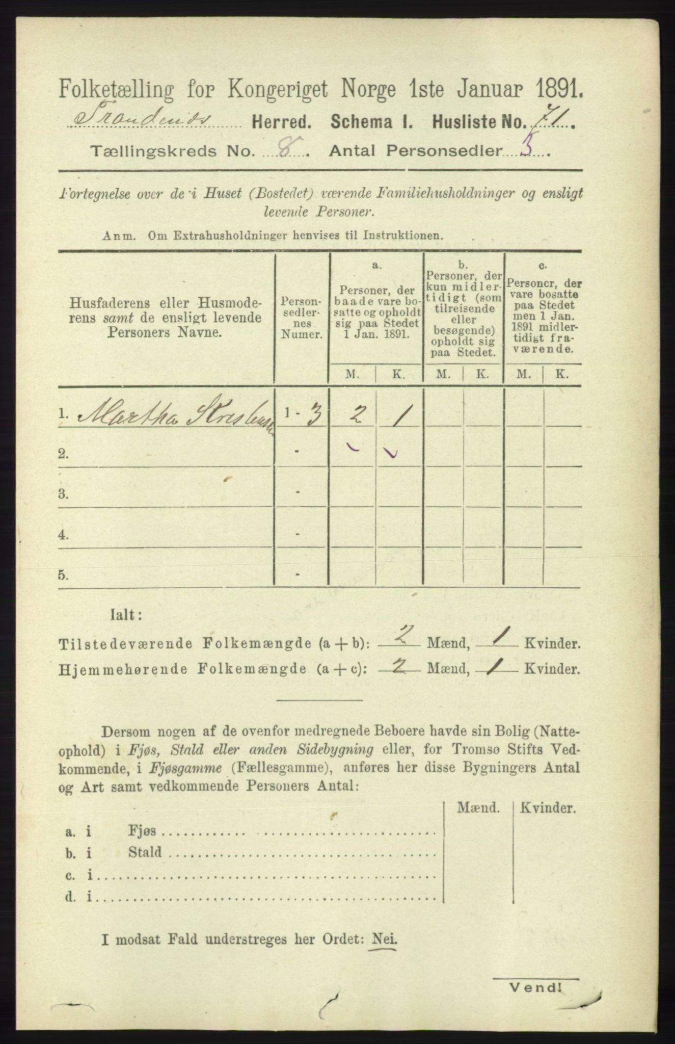 RA, 1891 census for 1914 Trondenes, 1891, p. 5757