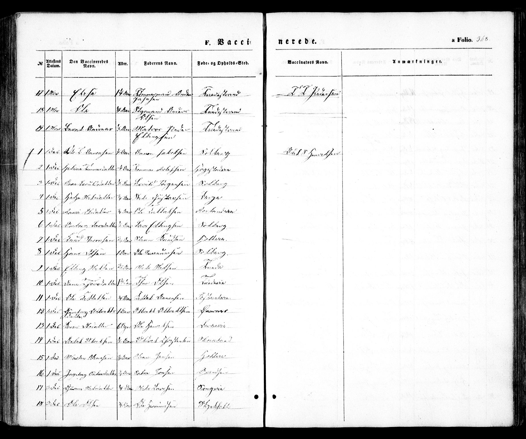 Holt sokneprestkontor, SAK/1111-0021/F/Fa/L0008: Parish register (official) no. A 8, 1849-1860, p. 368