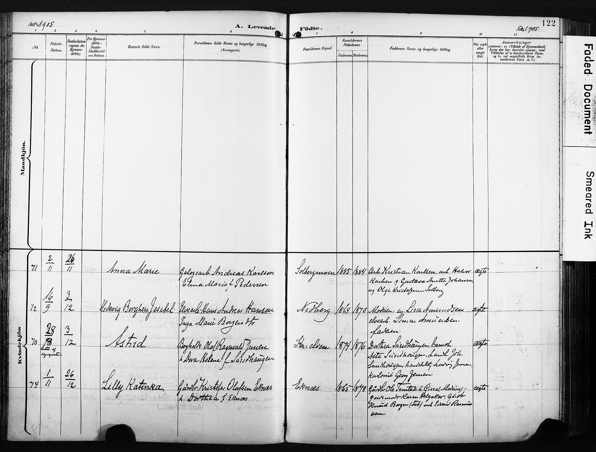 Nedre Eiker kirkebøker, AV/SAKO-A-612/F/Fa/L0005: Parish register (official) no. 5, 1898-1905, p. 122