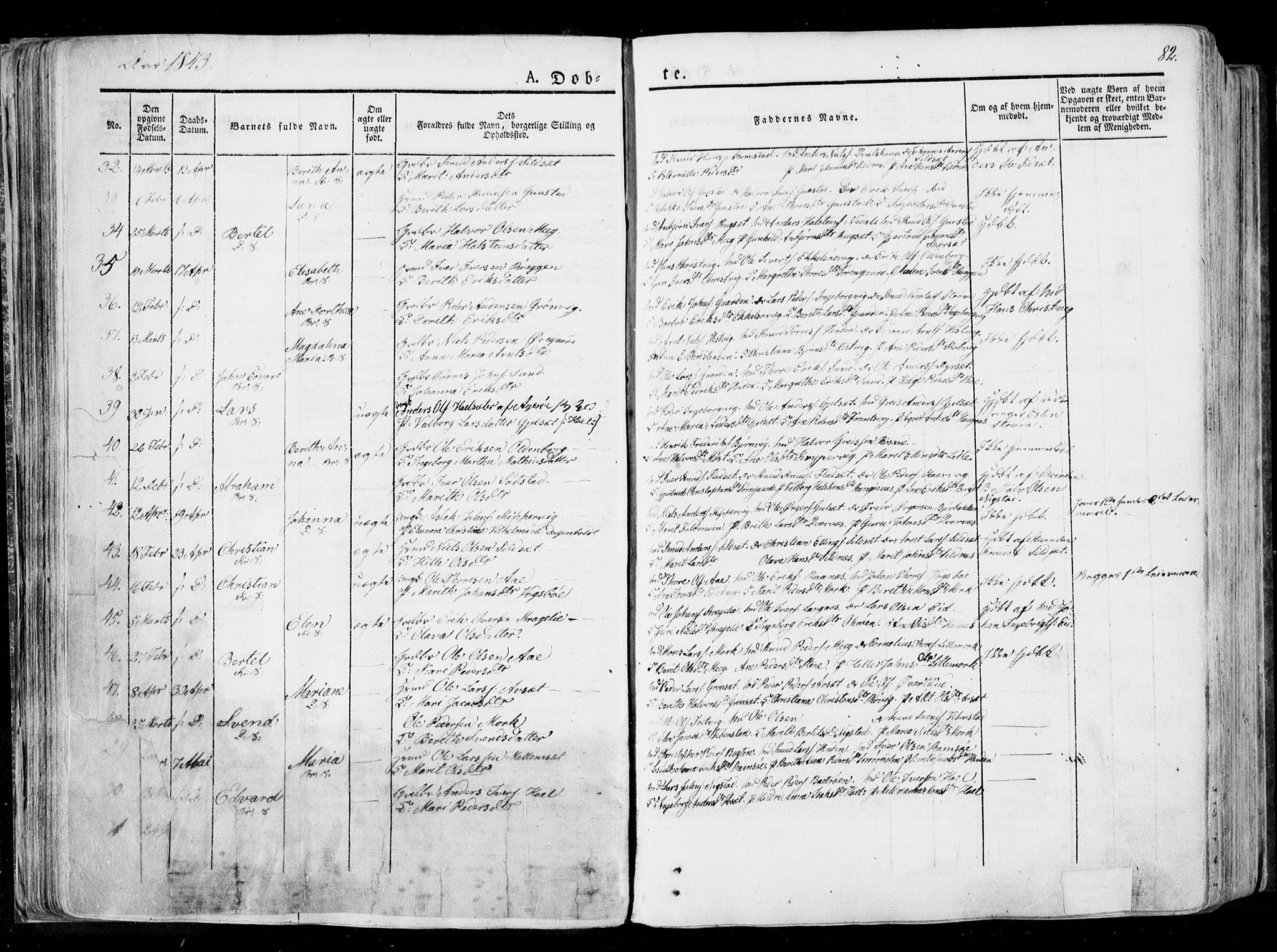 Ministerialprotokoller, klokkerbøker og fødselsregistre - Møre og Romsdal, AV/SAT-A-1454/568/L0803: Parish register (official) no. 568A10, 1830-1853, p. 82