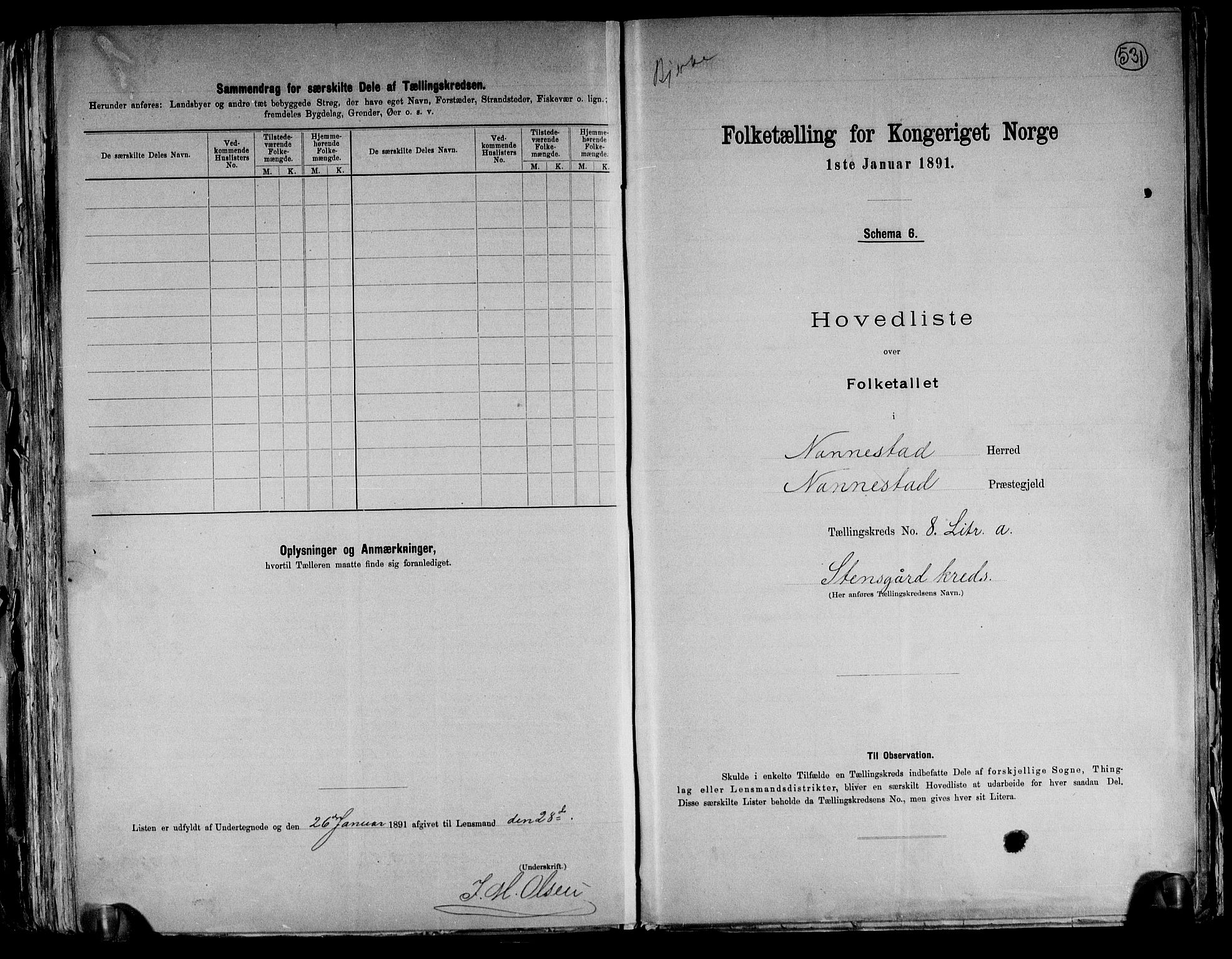 RA, 1891 census for 0238 Nannestad, 1891, p. 25