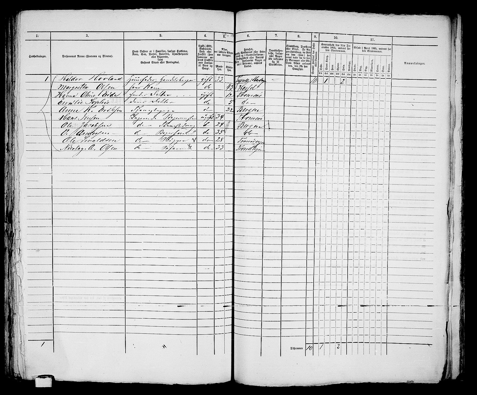 RA, 1865 census for Tromsø, 1865, p. 337