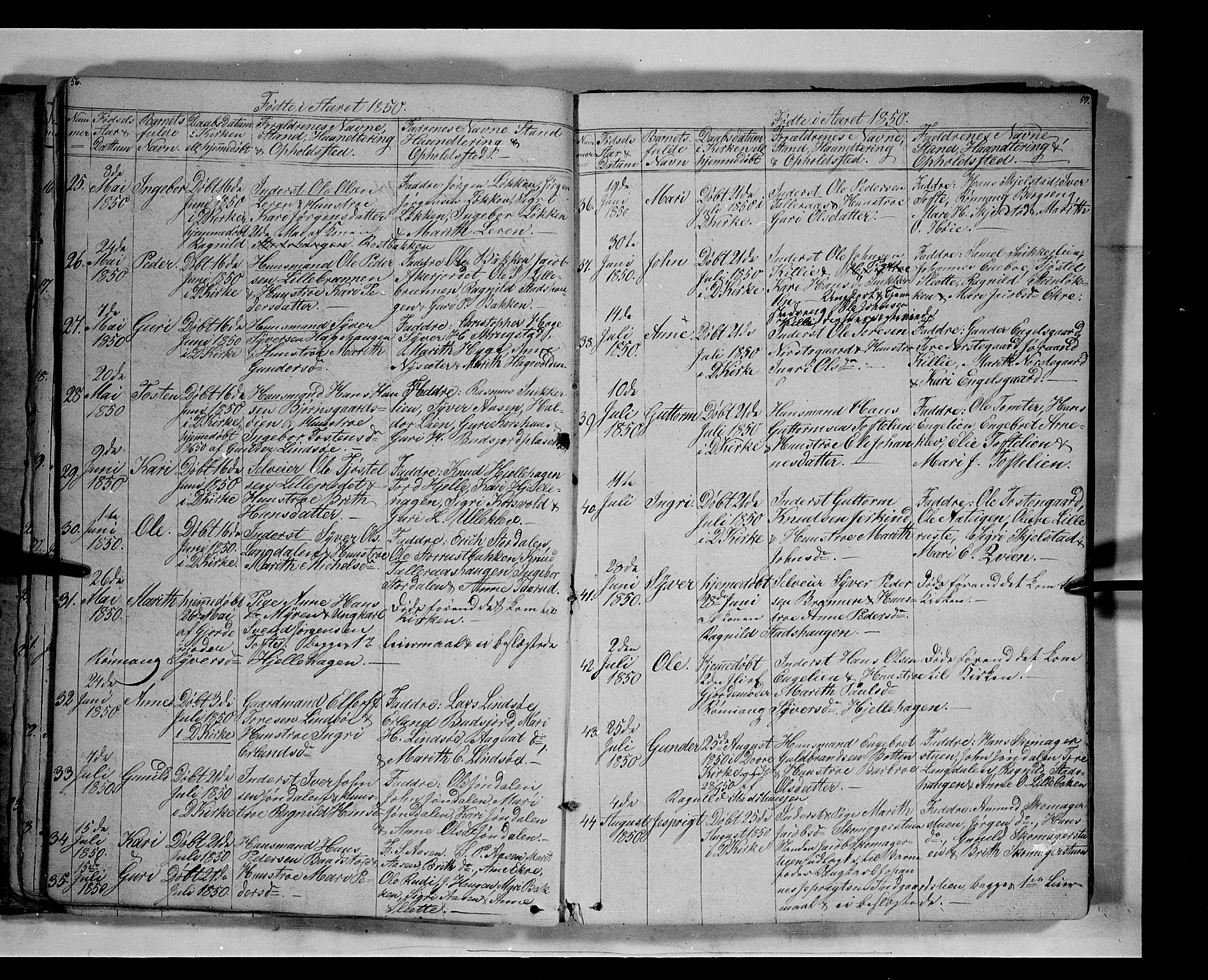 Lesja prestekontor, AV/SAH-PREST-068/H/Ha/Hab/L0003: Parish register (copy) no. 3, 1842-1862, p. 56-57