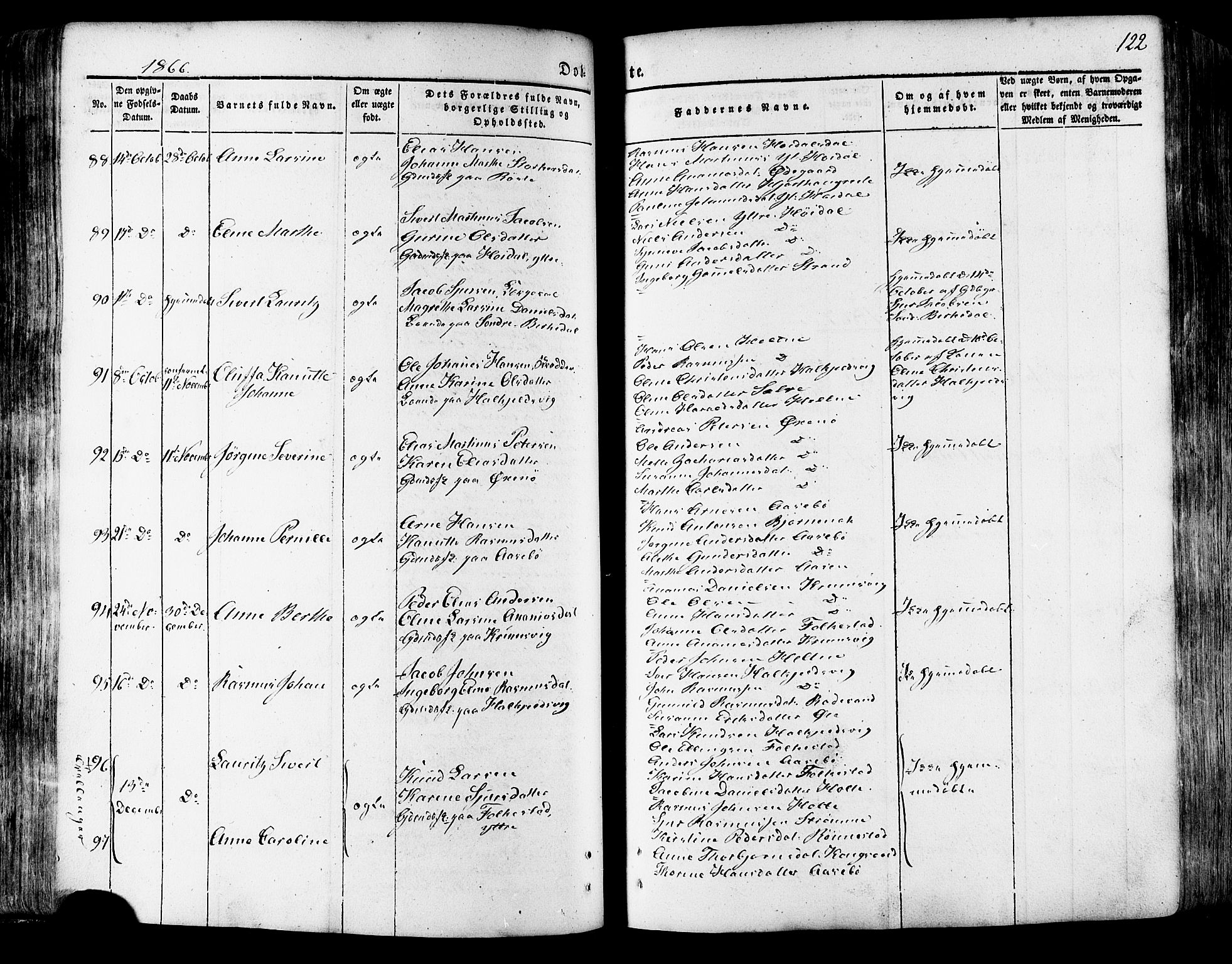 Ministerialprotokoller, klokkerbøker og fødselsregistre - Møre og Romsdal, SAT/A-1454/511/L0140: Parish register (official) no. 511A07, 1851-1878, p. 122