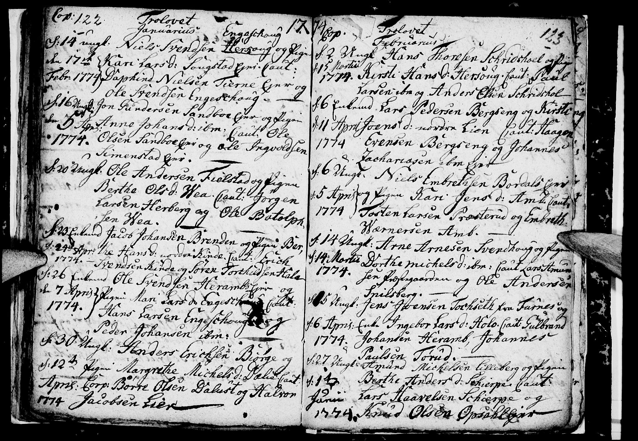 Ringsaker prestekontor, SAH/PREST-014/I/Ia/L0005/0001: Parish register draft no. 1A, 1773-1775, p. 122-123